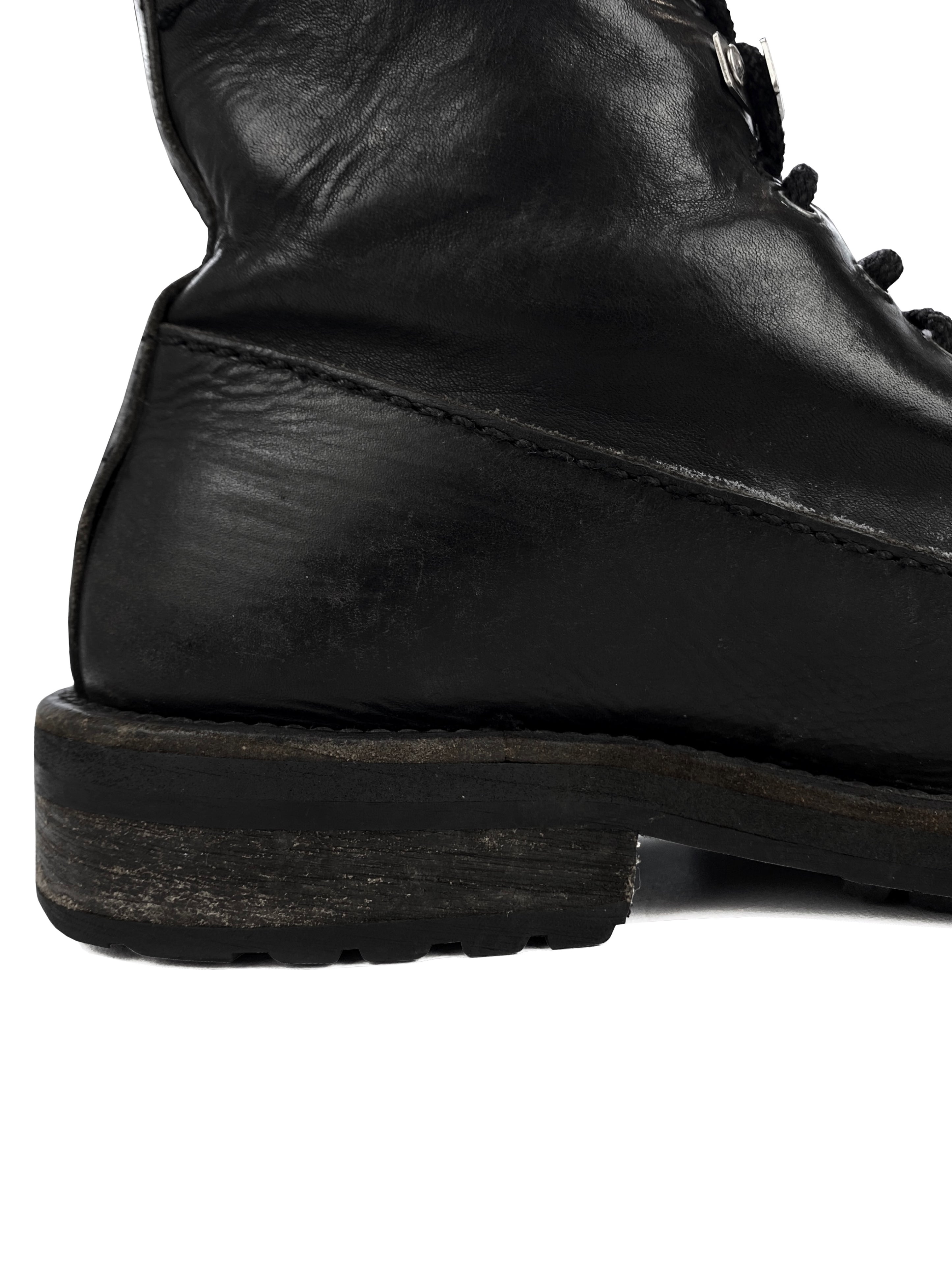 90’s Dirk Bikkembergs Leather Metallic Hooked Combat Boots