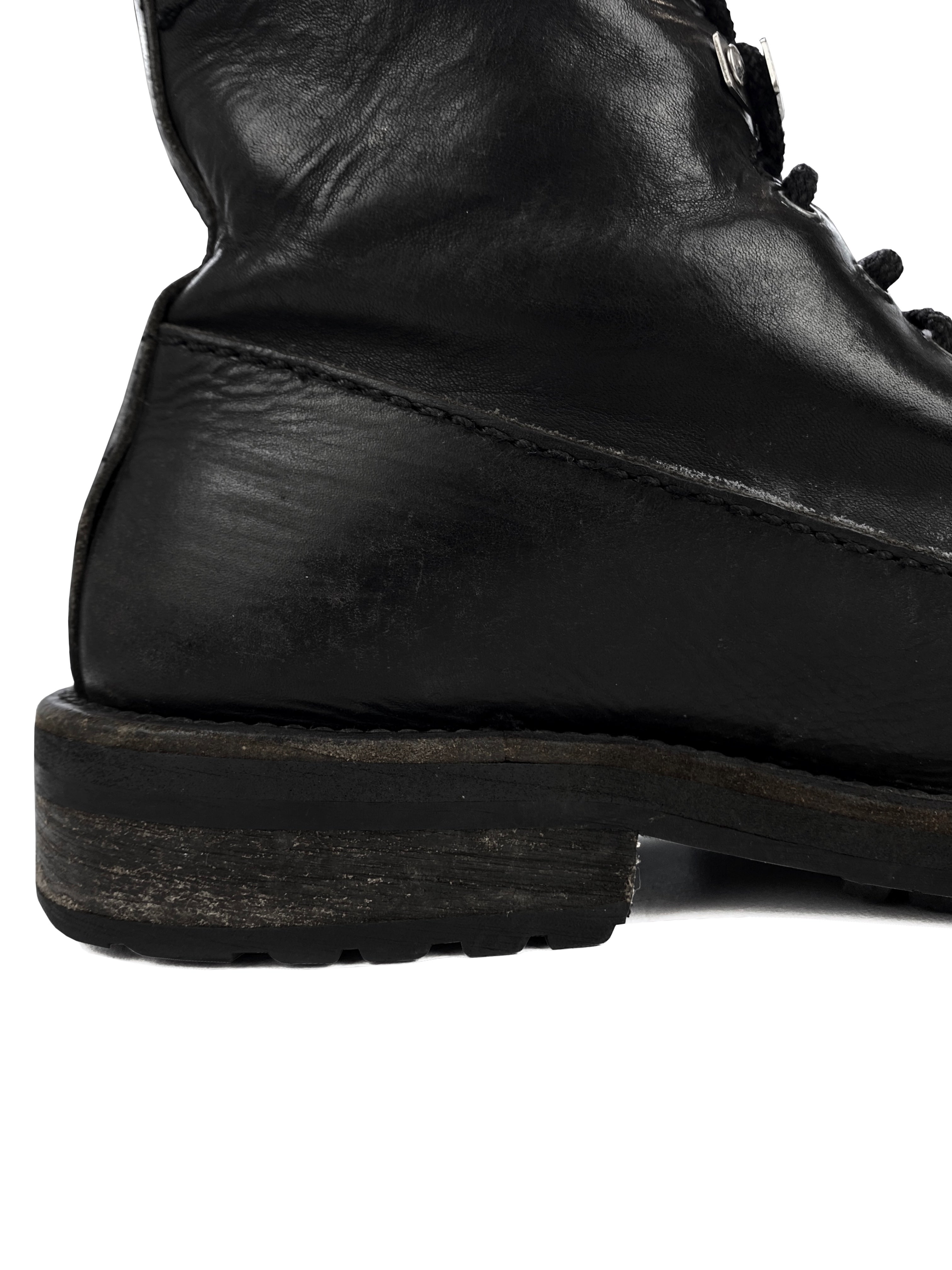 90’s Dirk Bikkembergs Leather Metallic Hooked Combat Boots