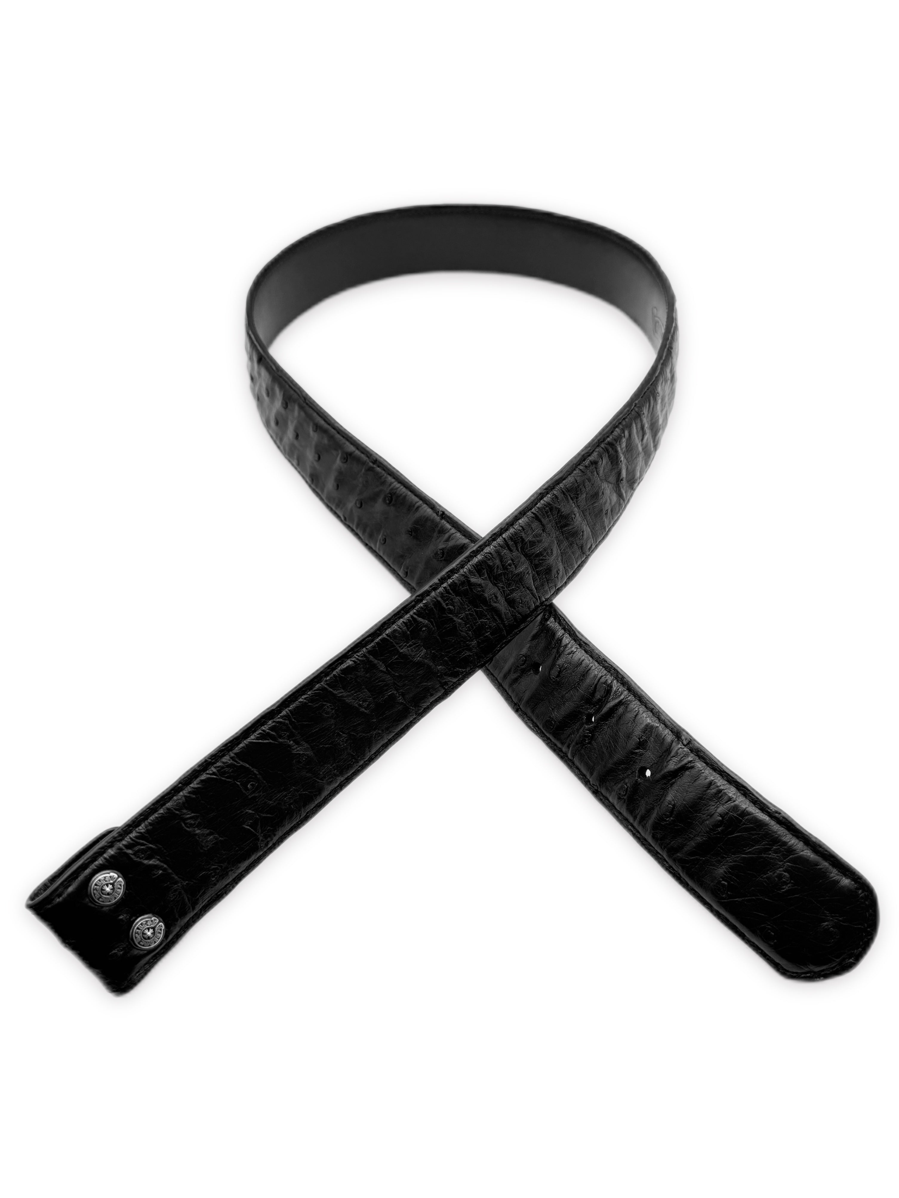 Chrome Hearts Ostrich Leather .925 Silver Belt Strap