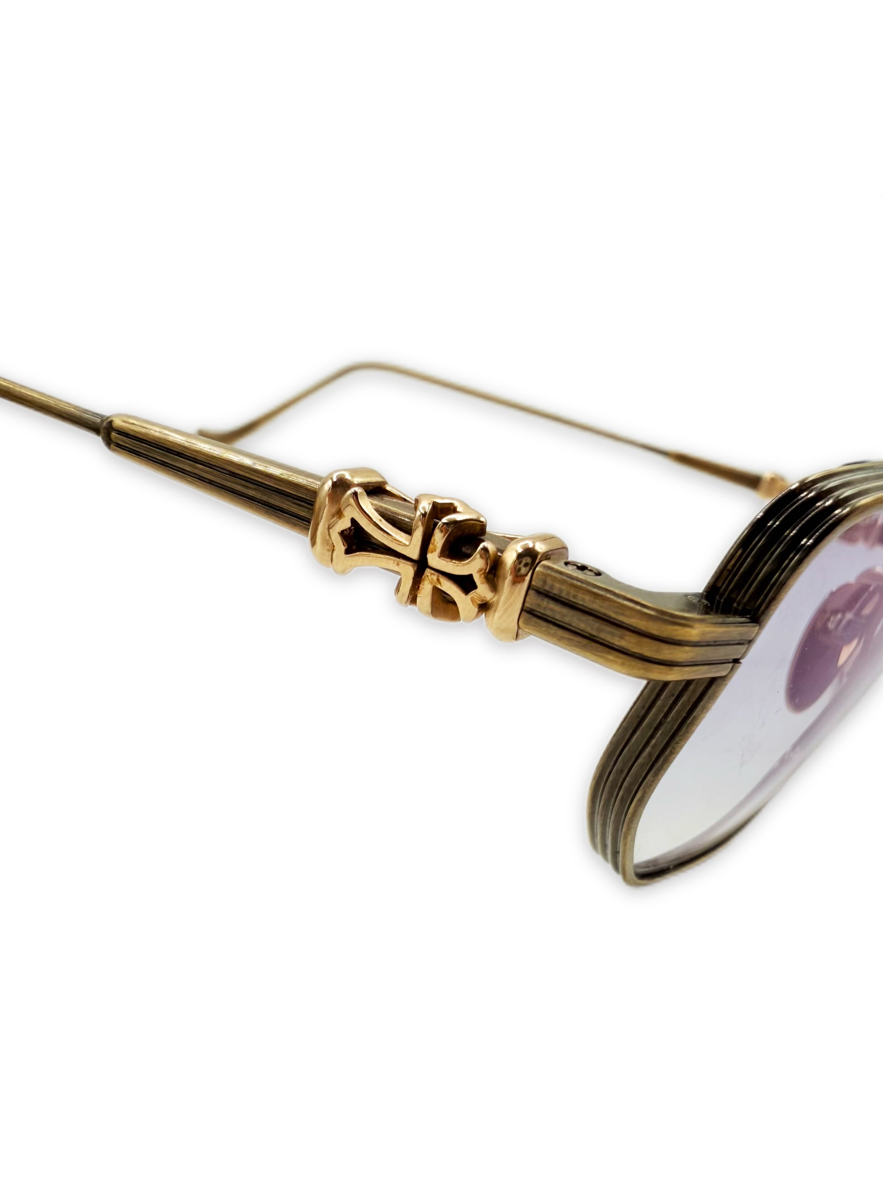 Chrome Hearts ‘Gusher’ Gold Plated Aviator Prescription Glasses