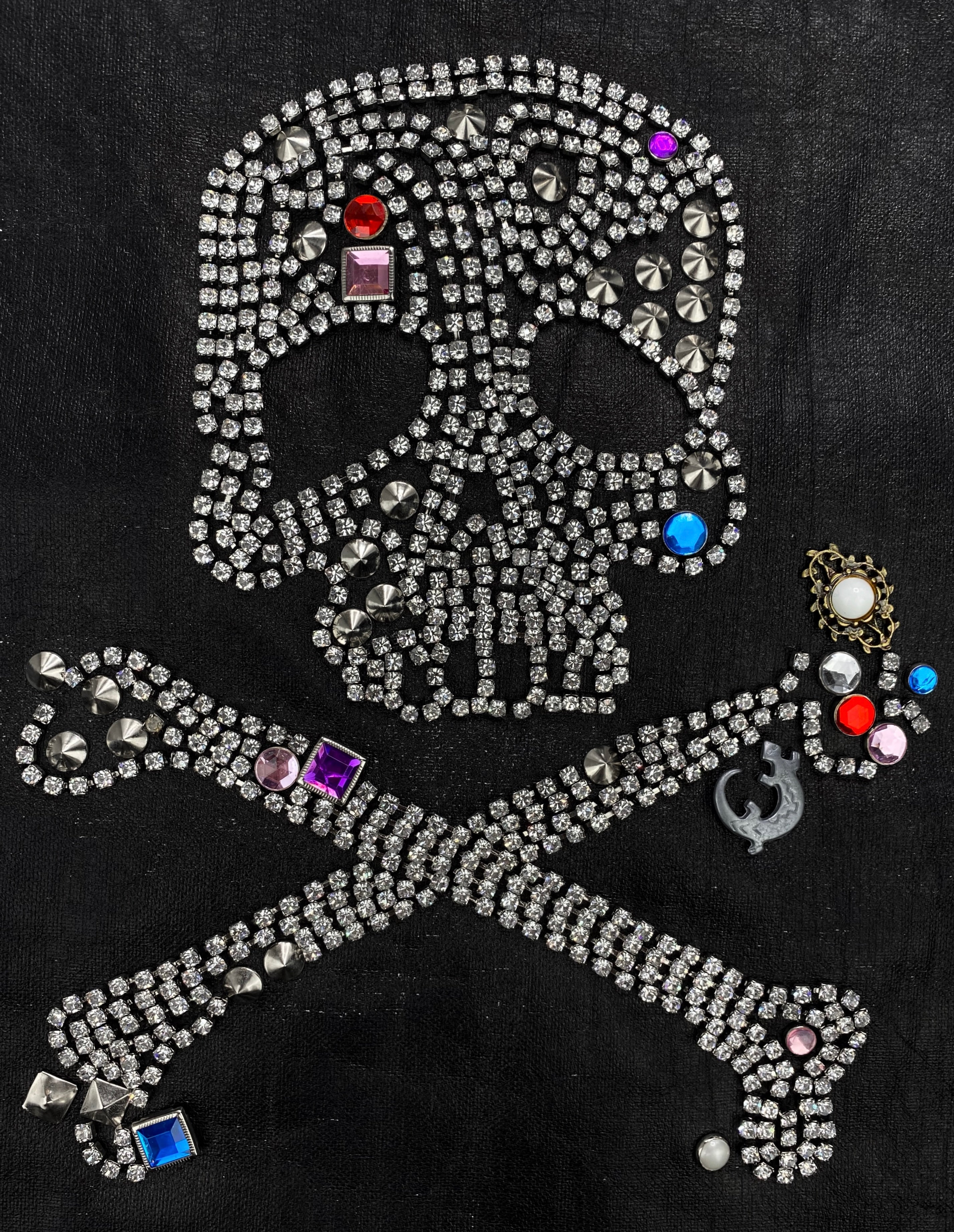 AW02 Junya Watanabe Leather Bejewelled Skull and Crossbones Vest