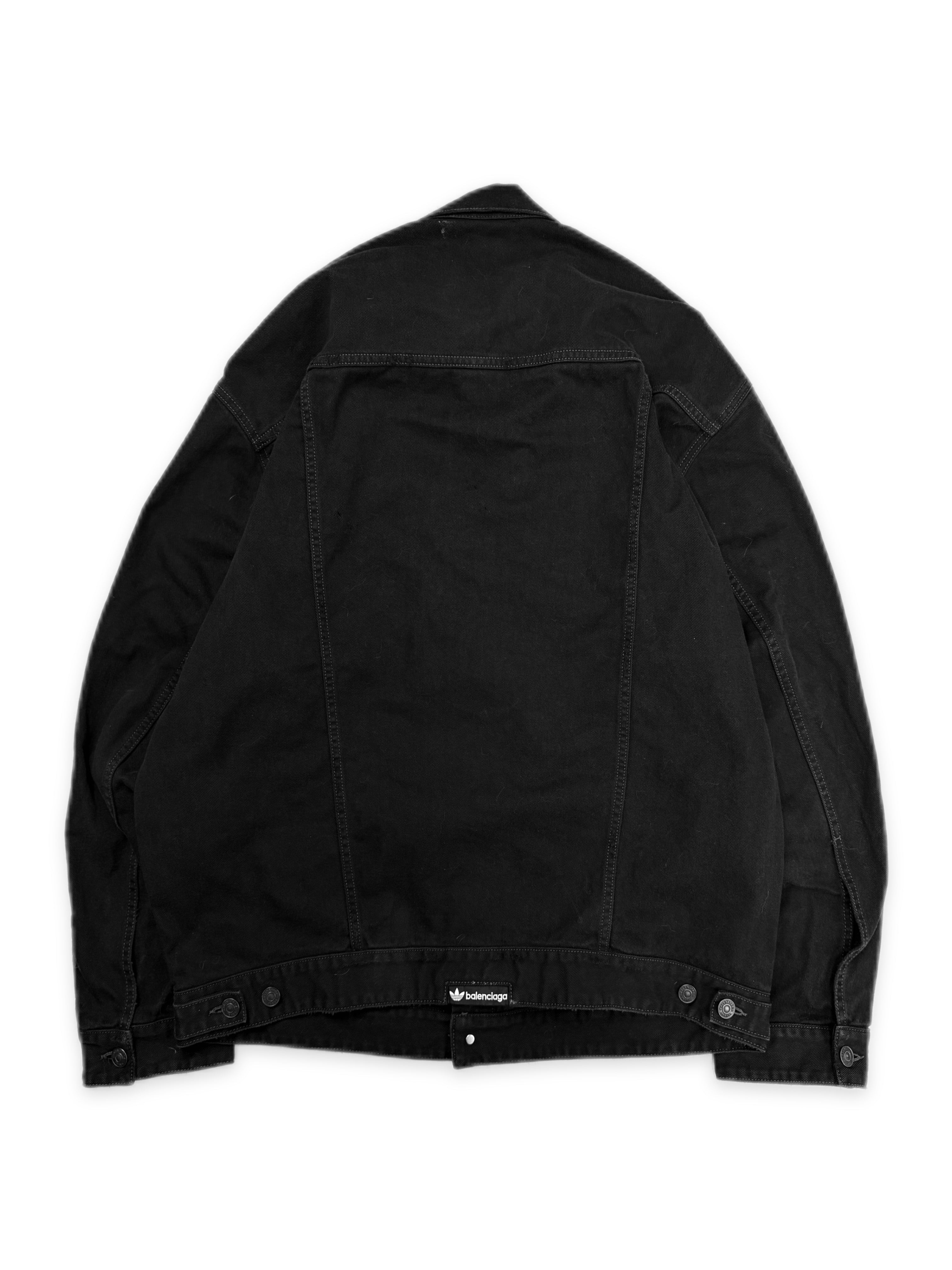 SS23 Balenciaga x Adidas Three Stripe l Black Denim Jacket