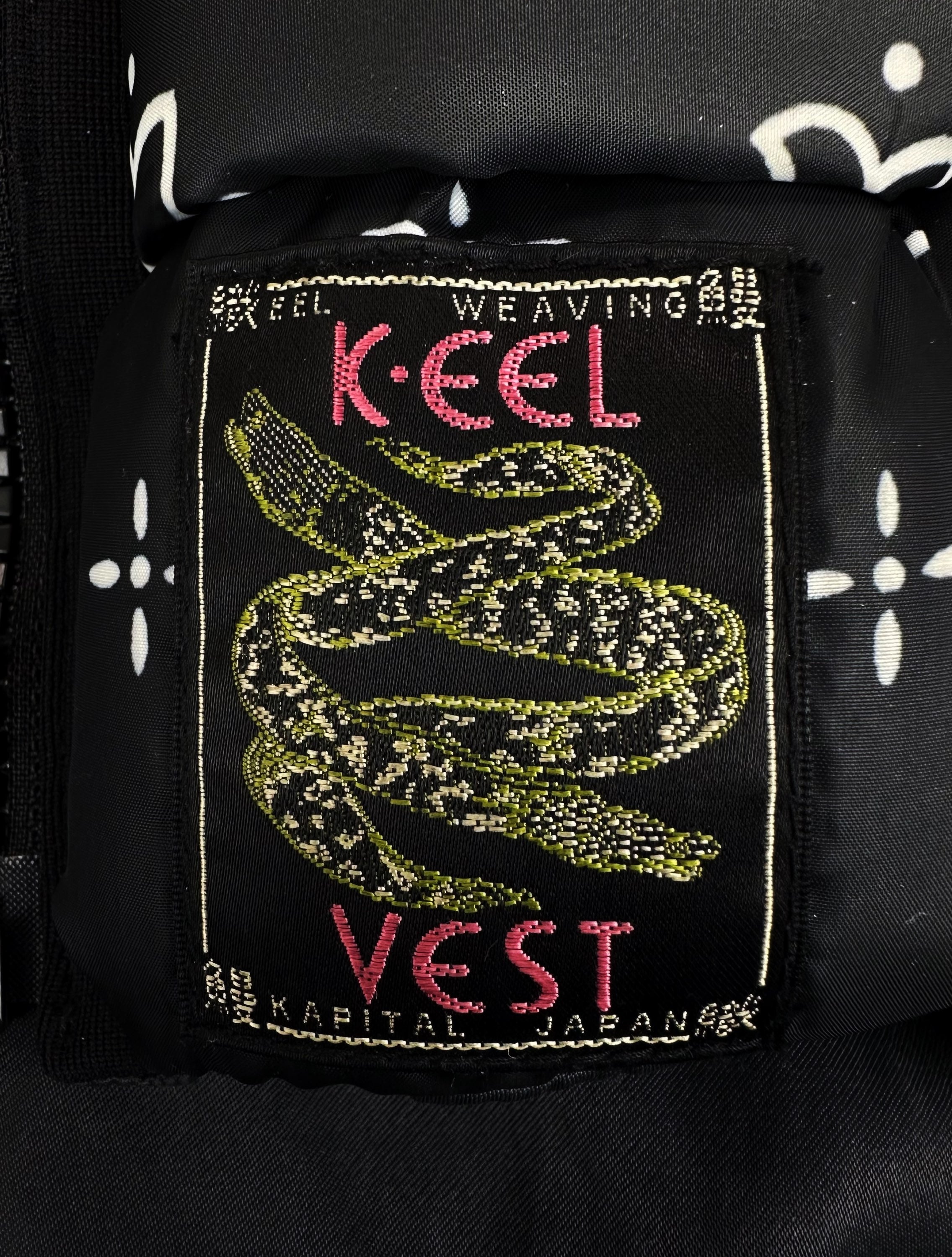 Kapital ‘Keel’ Paisley Woven Dark Blue Nylon Puffer Vest