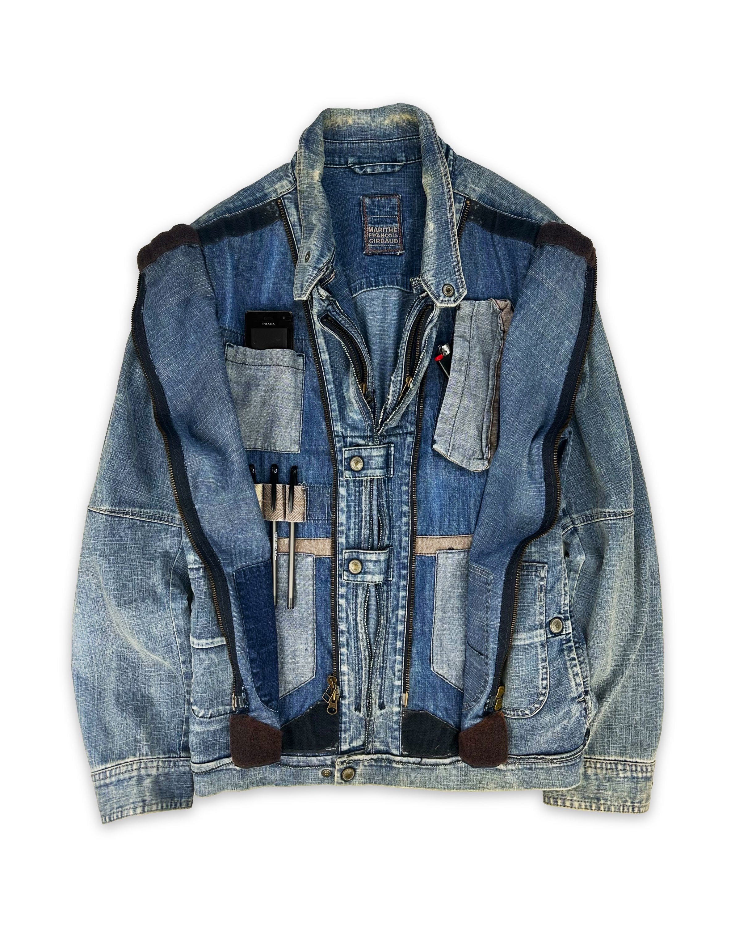 90s Marithe Francois Girbaud ‘Concealed’ Multi-Pocket Denim Jacket