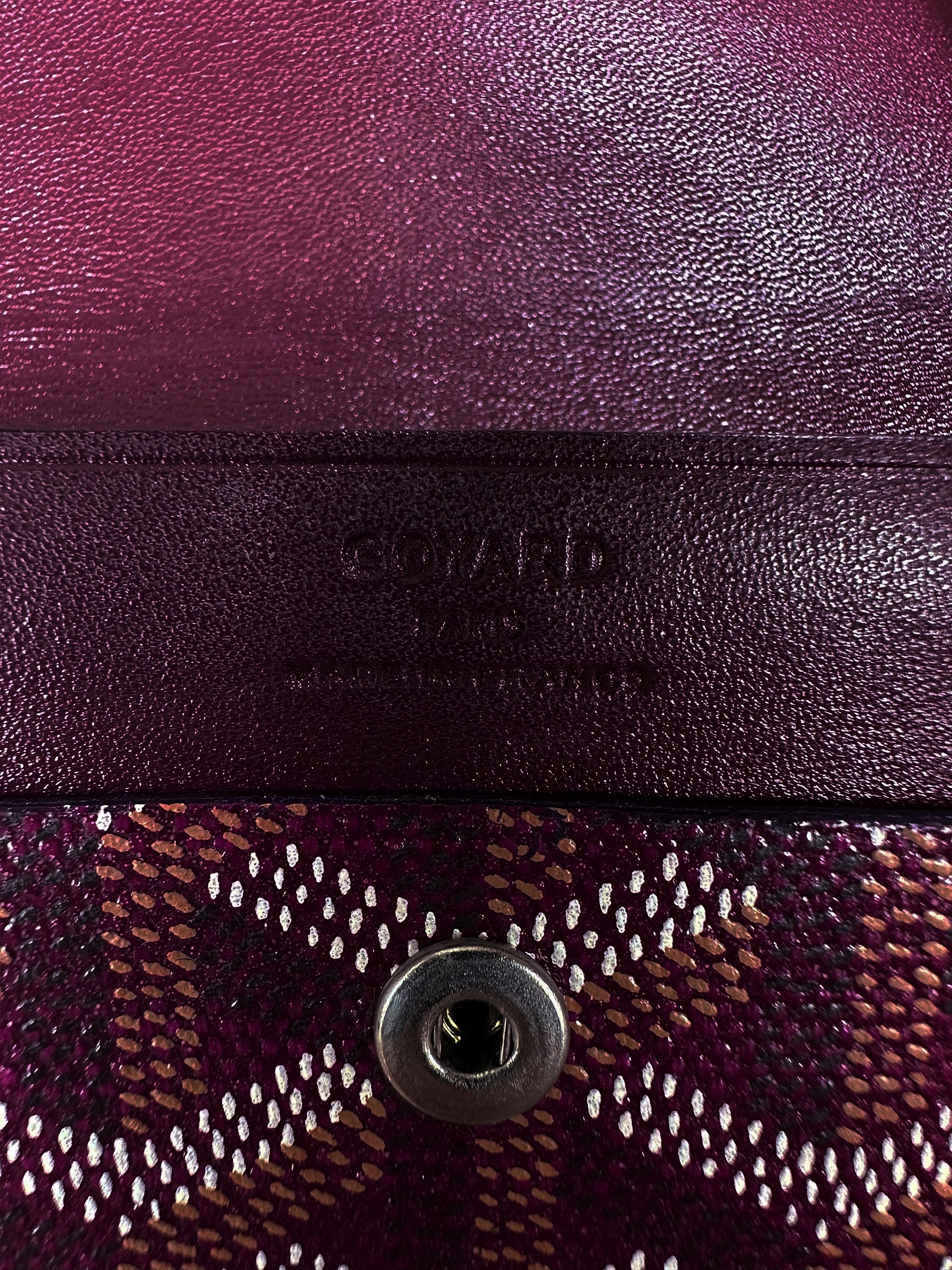 Goyard Bifold Monogram Leather Burgundy Wallet