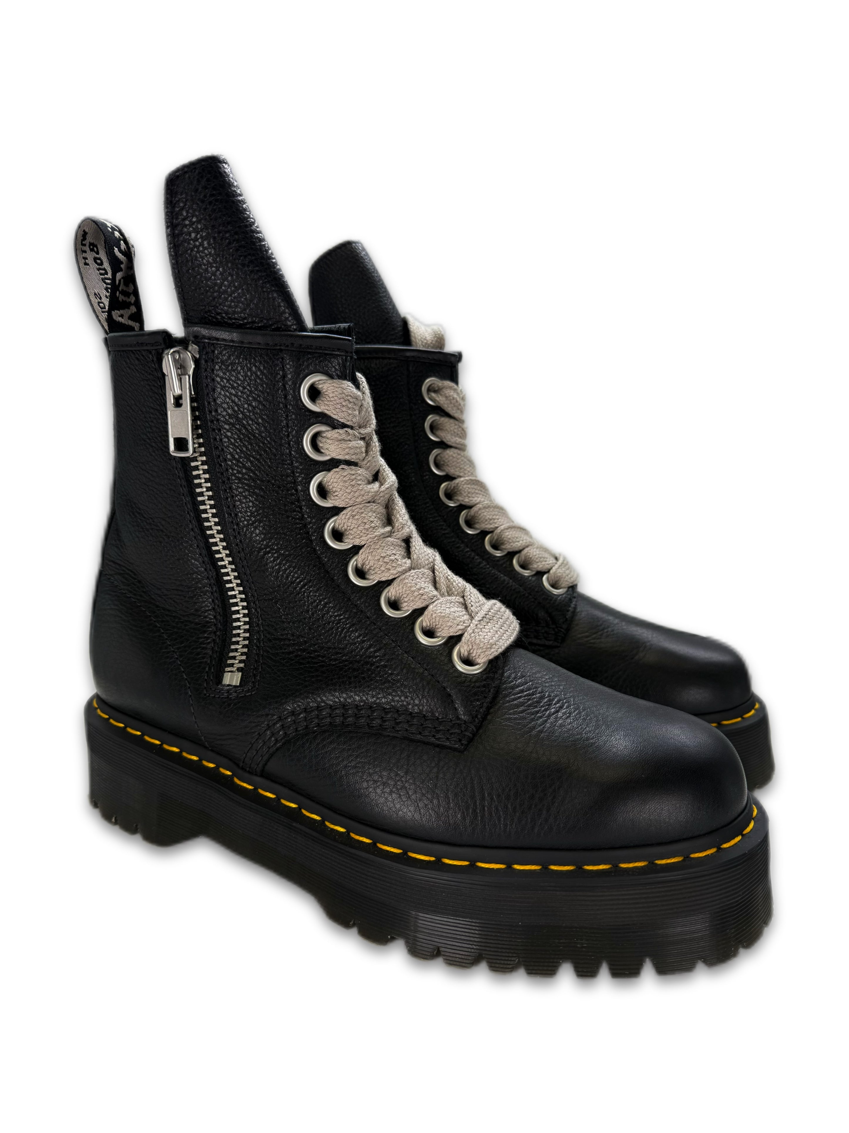 Rick Owens x Dr Marten ‘1460’ Mega Lace Side Zip Black Boots