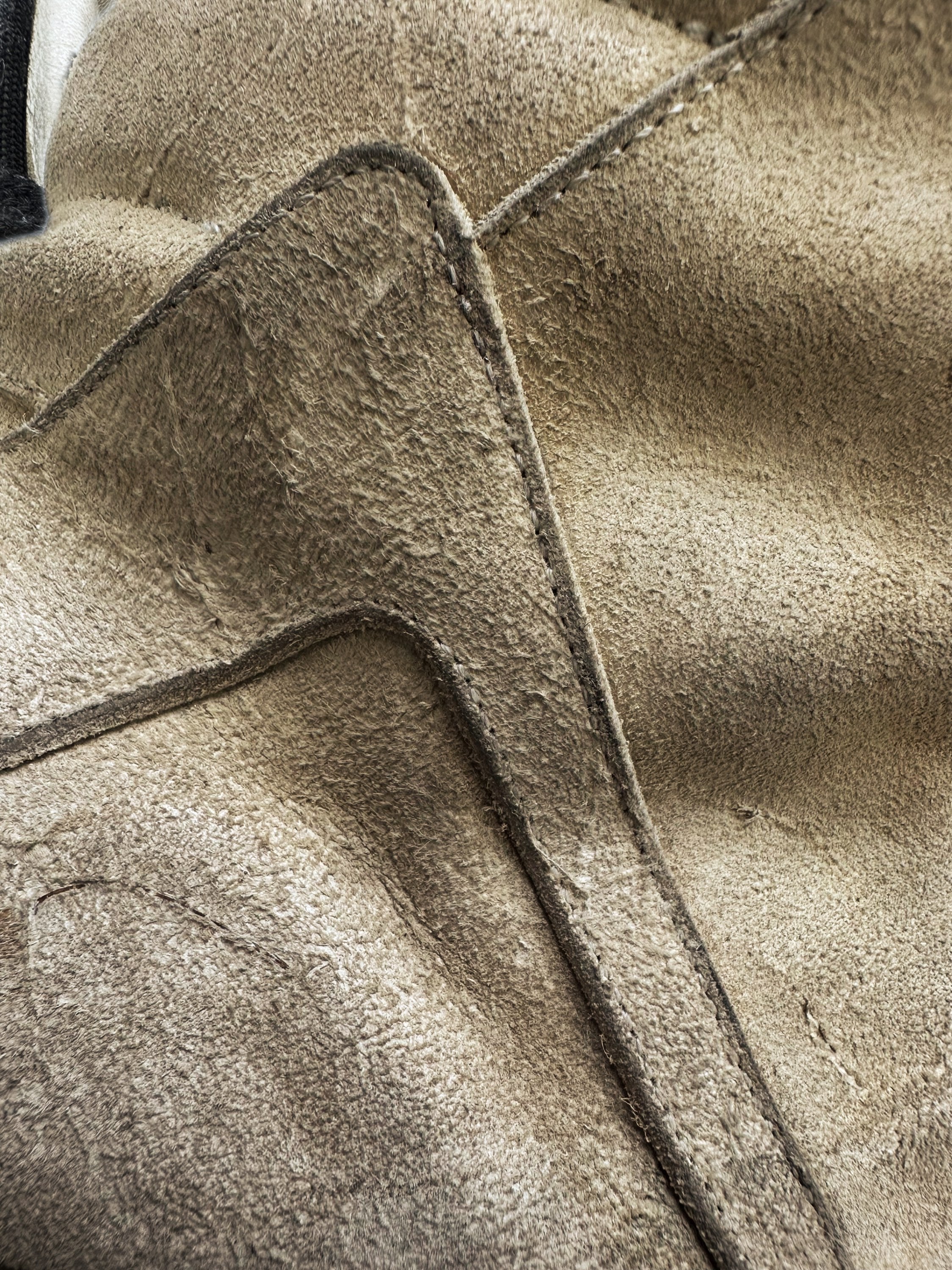Rick Owens Beige High Tongue Suede Geobasket Sneakers