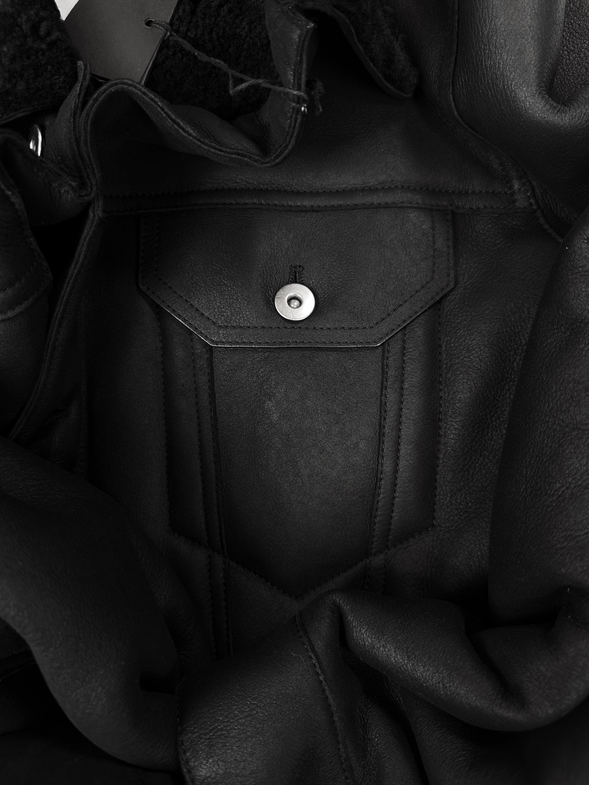 Bottega Veneta Curly Dense Black Shearling Leather Jacket
