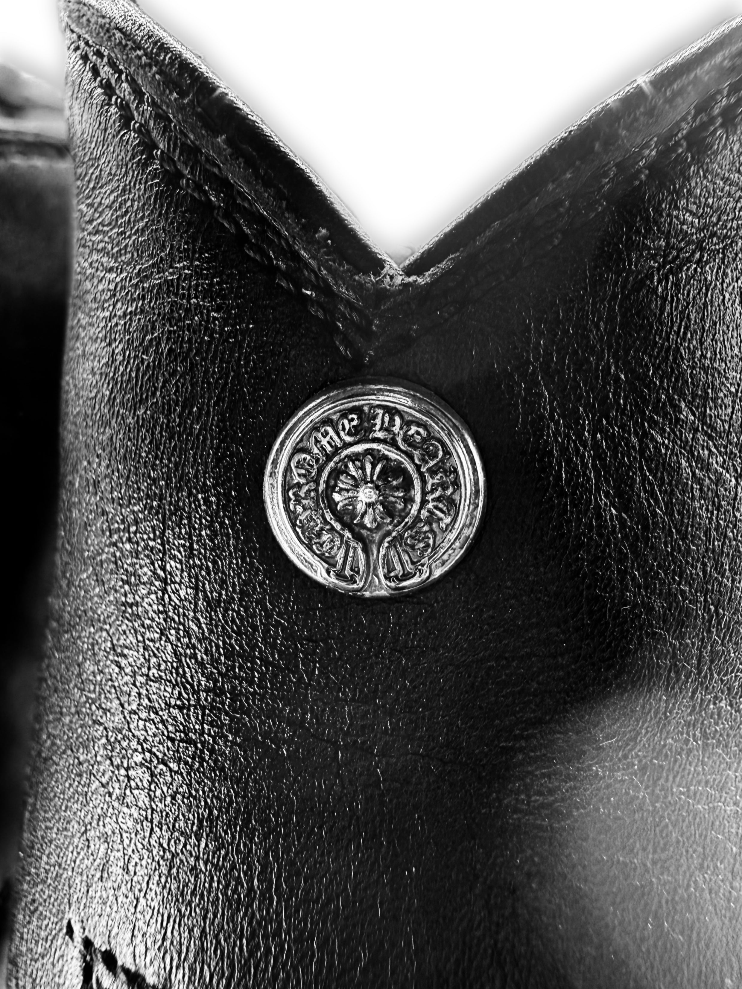 Chrome Hearts Western Star Black Leather Dagger Cowboy Boots
