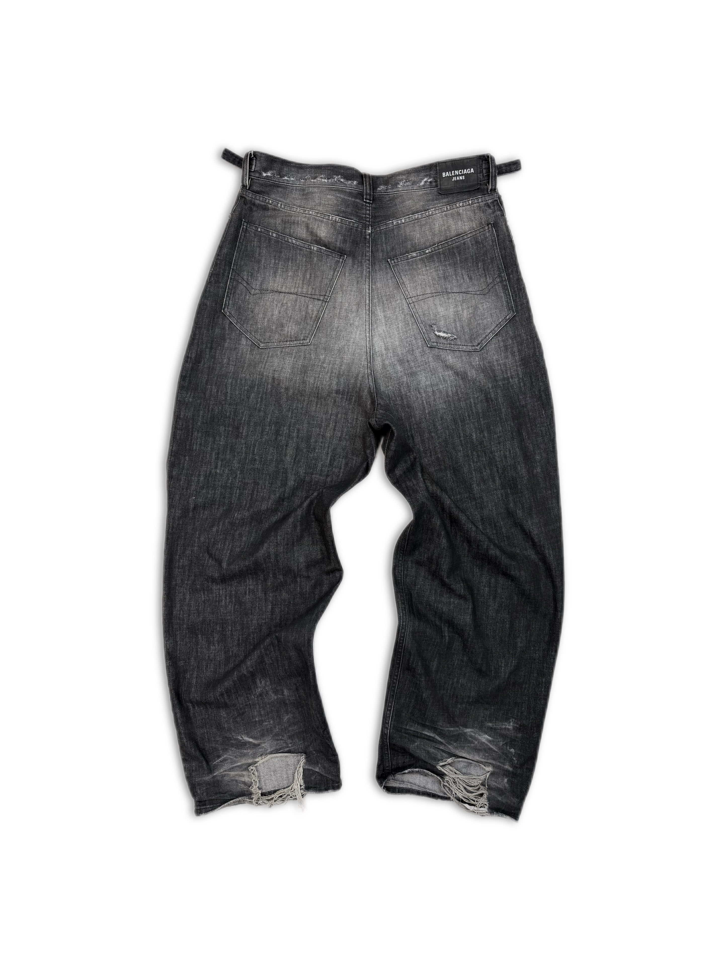 AW21 Balenciaga ‘Skater’ Wide Cut Distressed Baggy Denim