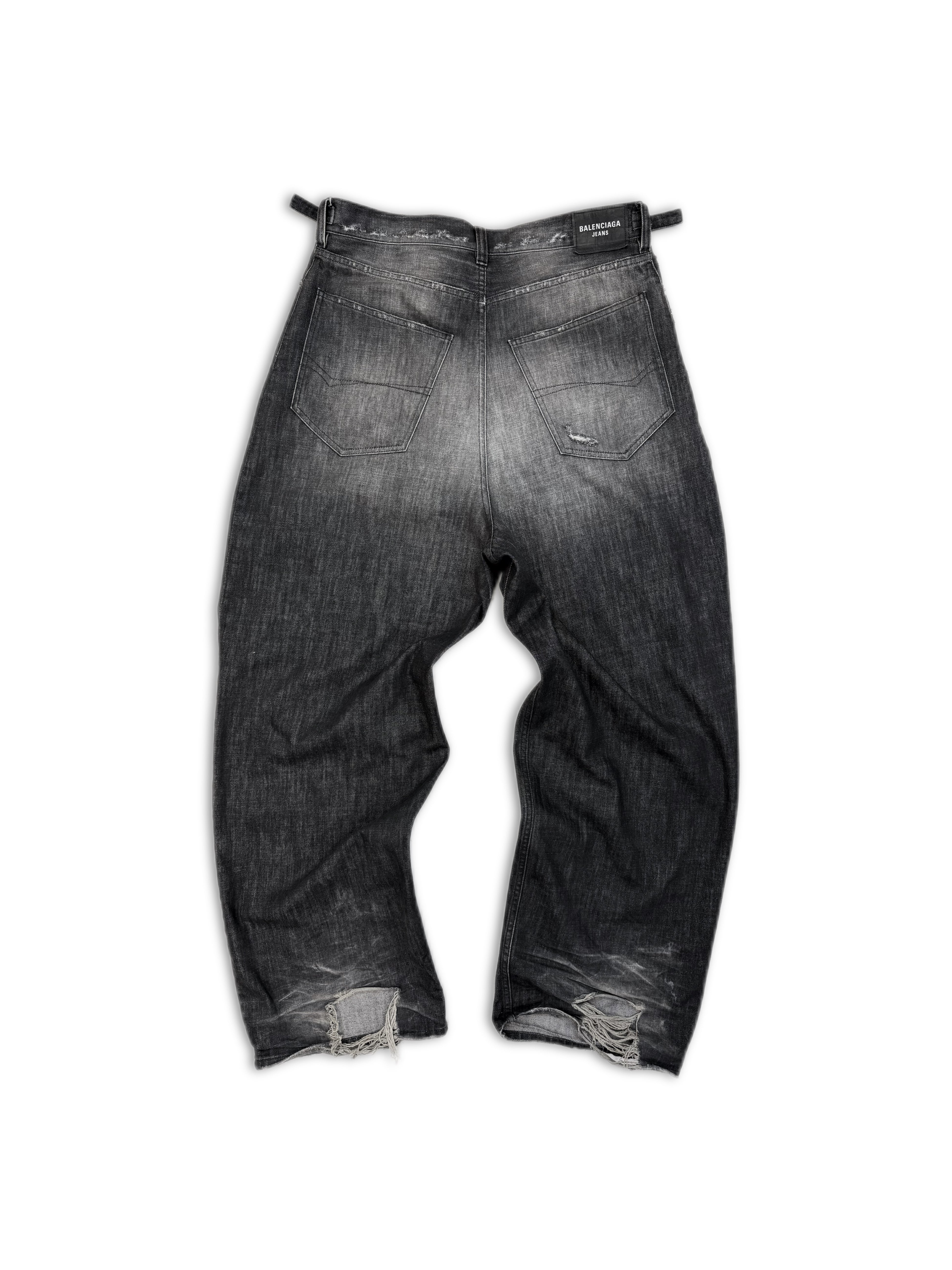 AW21 Balenciaga ‘Skater’ Wide Cut Distressed Baggy Denim