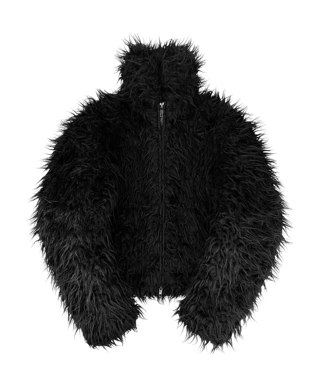 AW20 Balenciaga ‘Faux Fur’ Cropped High Neck Bomber Jacket
