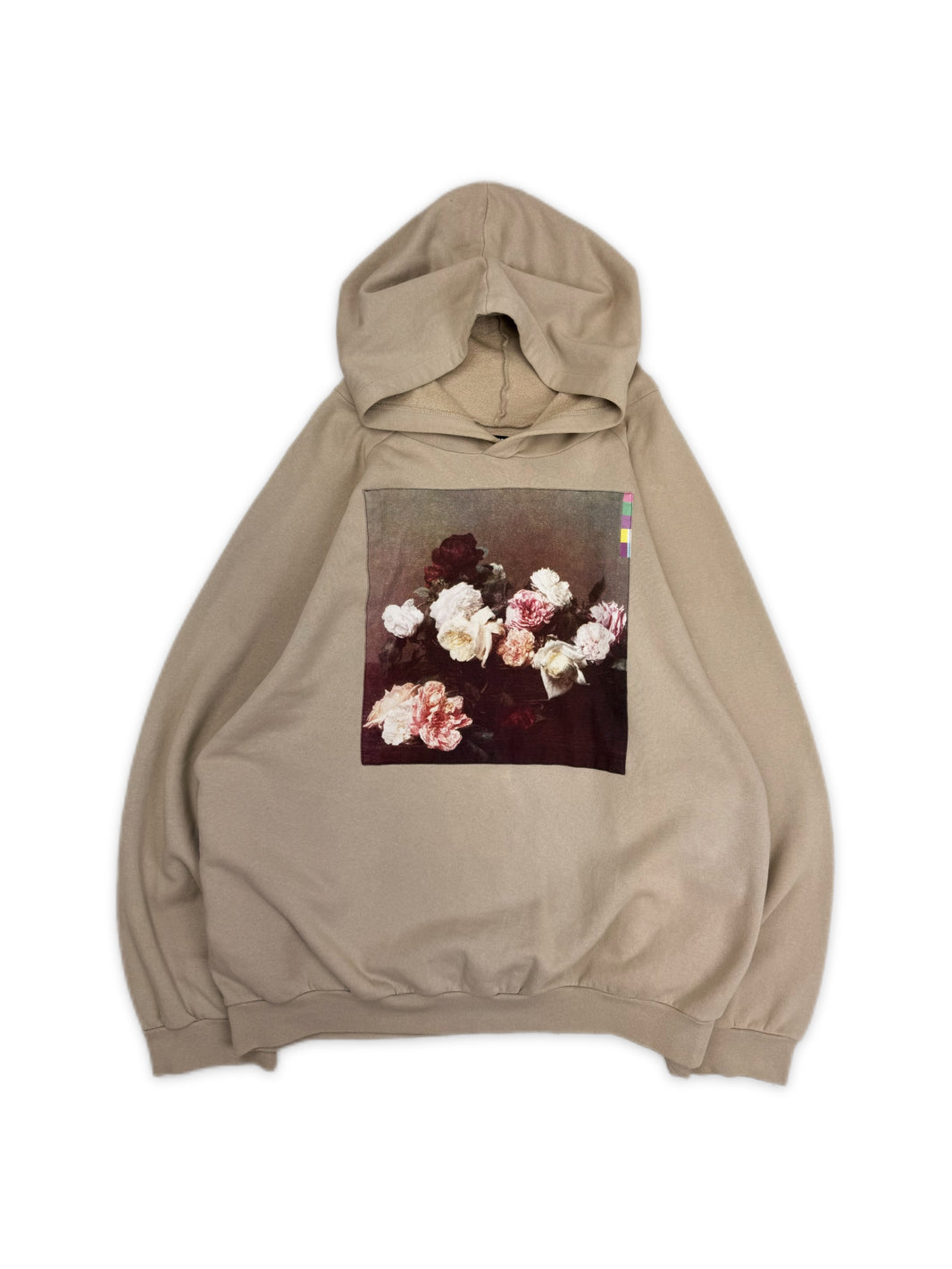 AW03 Raf Simons PCL Closer Raglan New Order Beige Graphic Hoodie
