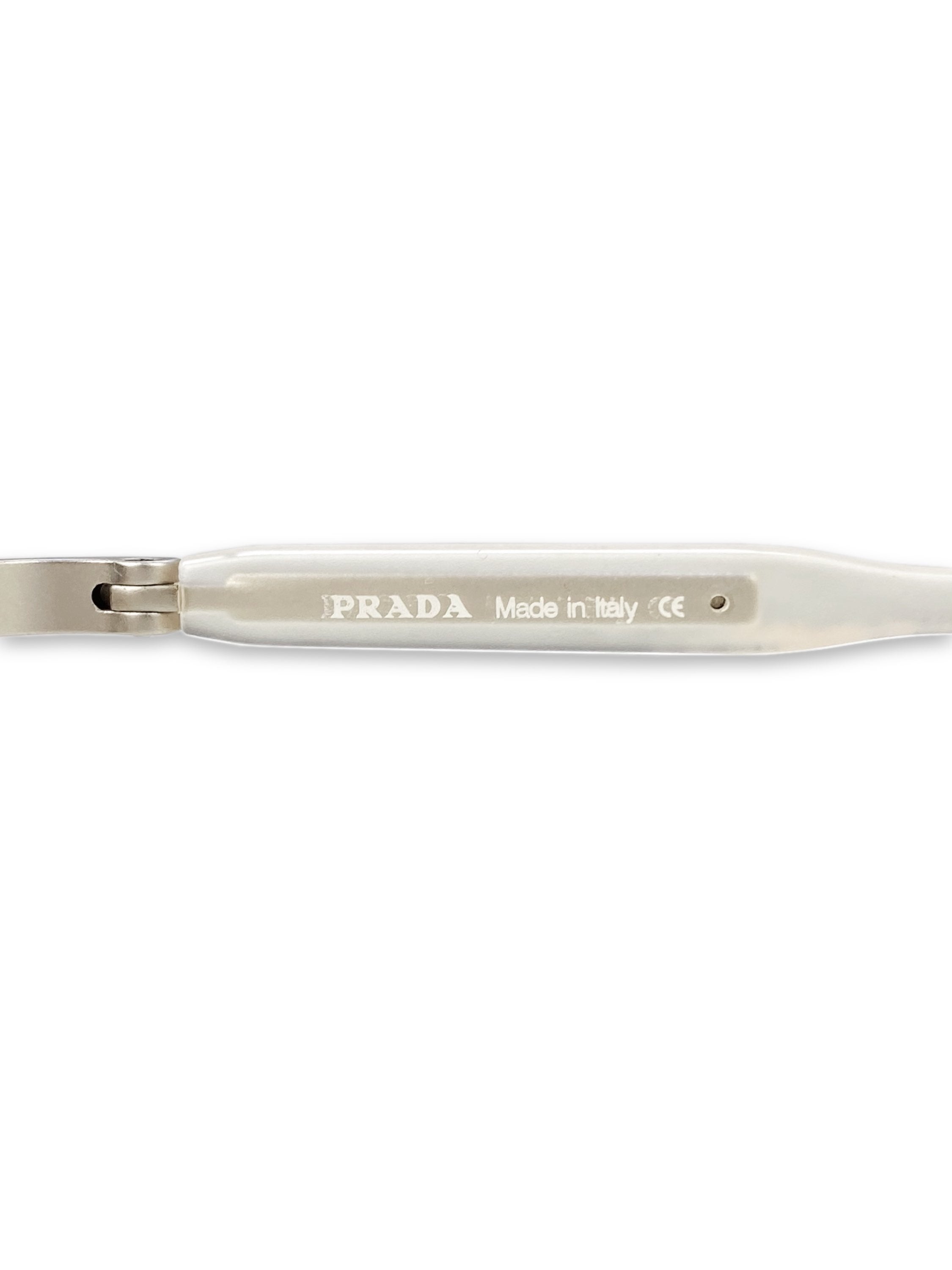 00s Prada Rounded Warm Tint Futuristic Sunglasses