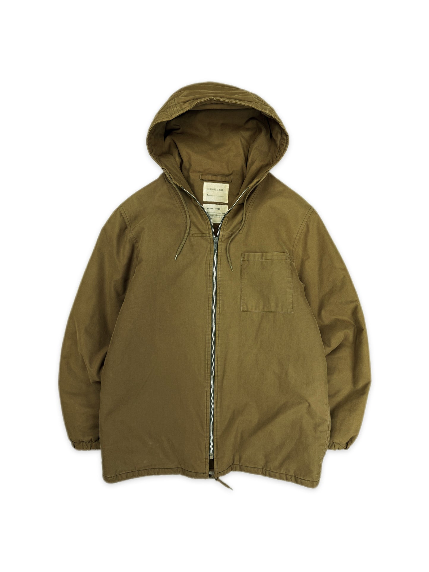 AW99 Helmut Lang Olive Cotton One Pocket Padded Jacket