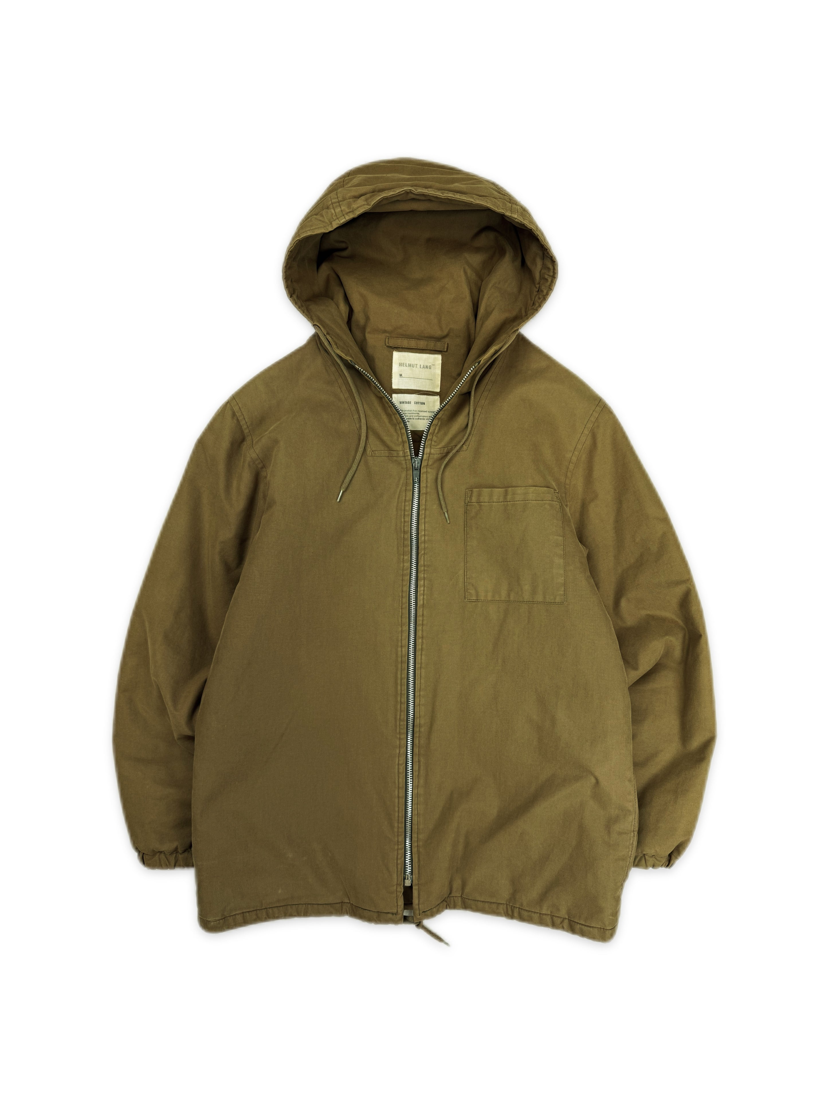 AW99 Helmut Lang Olive Cotton One Pocket Padded Jacket