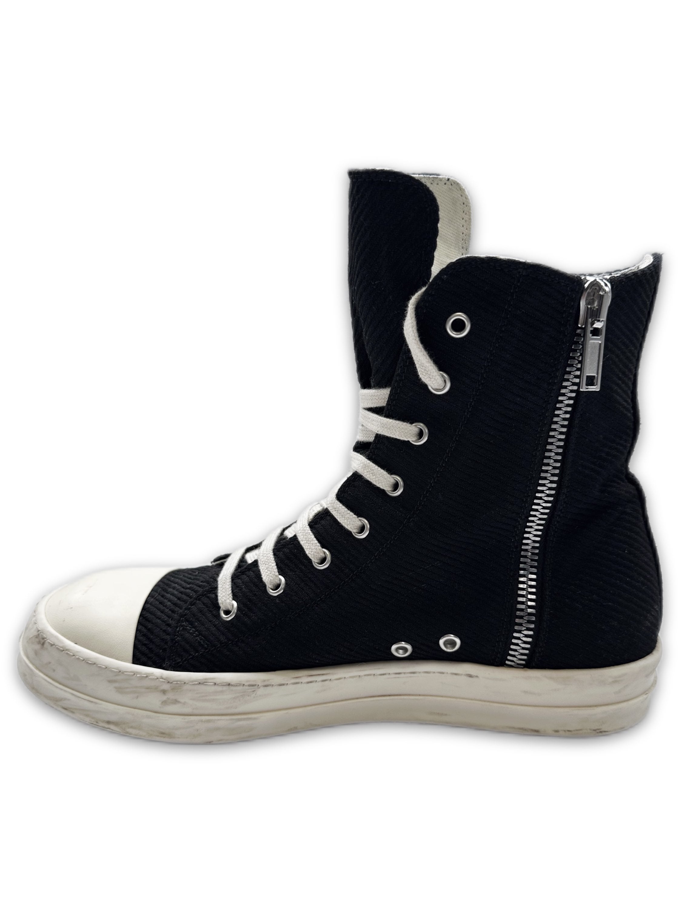 Rick Owens DRKSHDW Hi-top Side Zip Black Ramone Sneakers