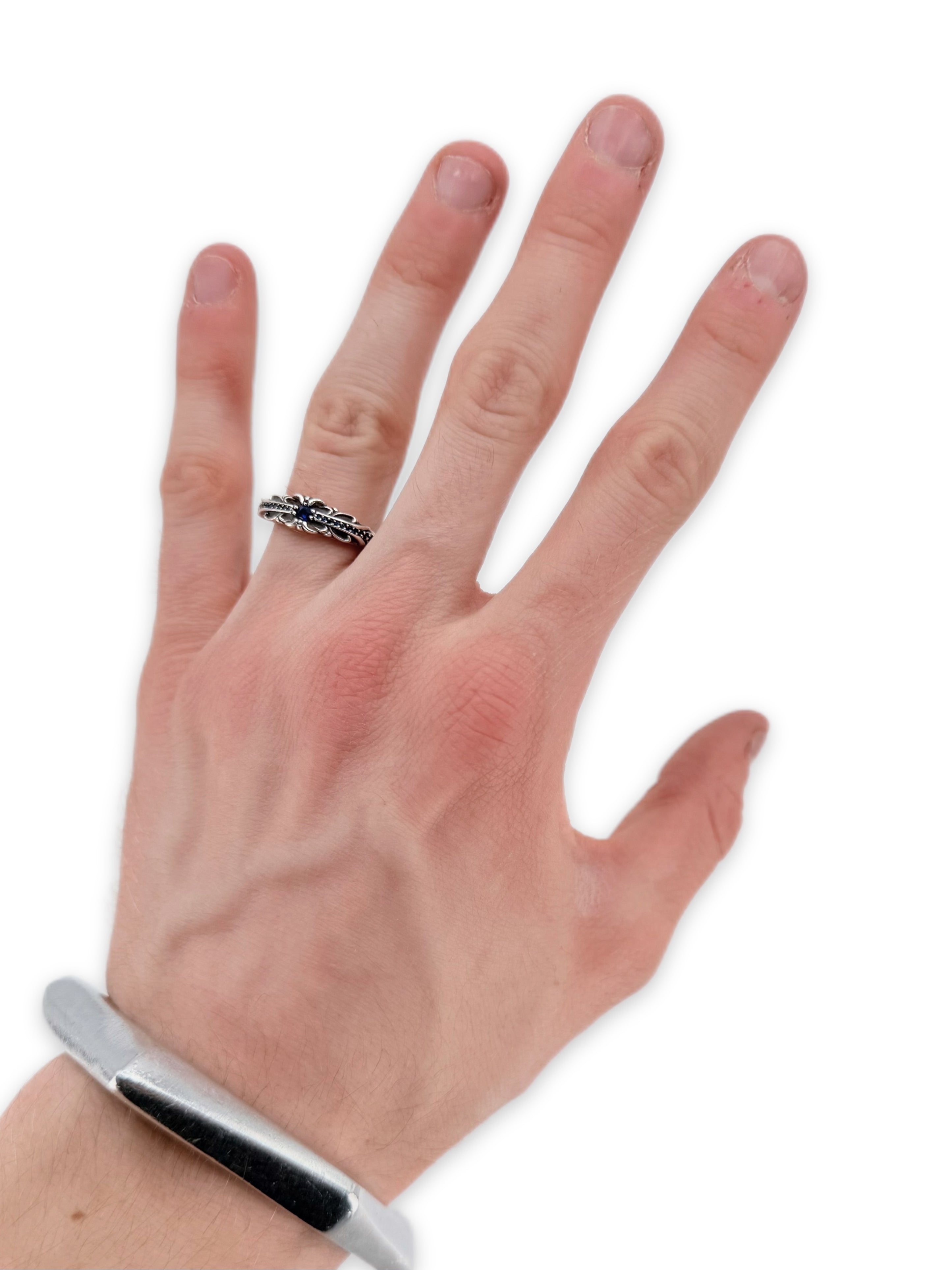 Chrome Hearts Pavé Sapphire Factory Set ‘Floral’ Ring