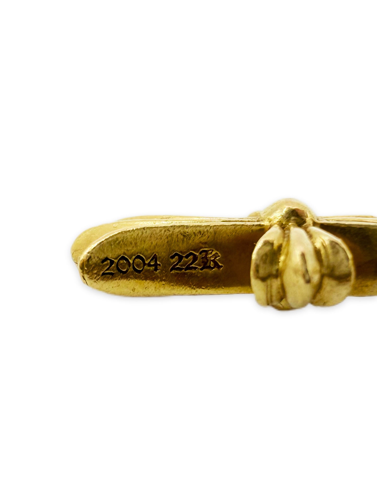 Chrome Hearts 22k Gold Baby Fat Cross Pendant