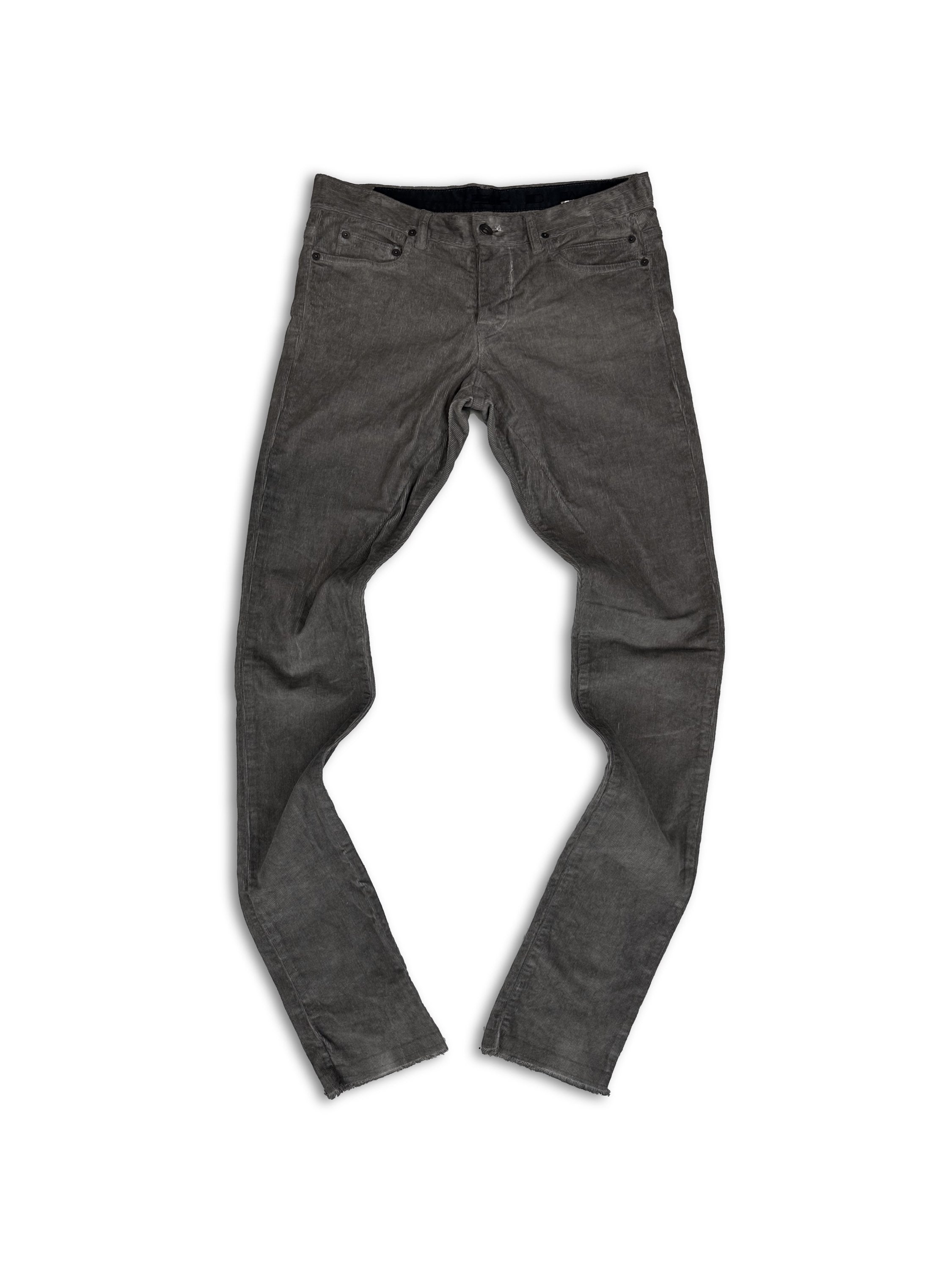 Rick Owens ‘5 Pocket’ Grey Corduroy Elongated Pants
