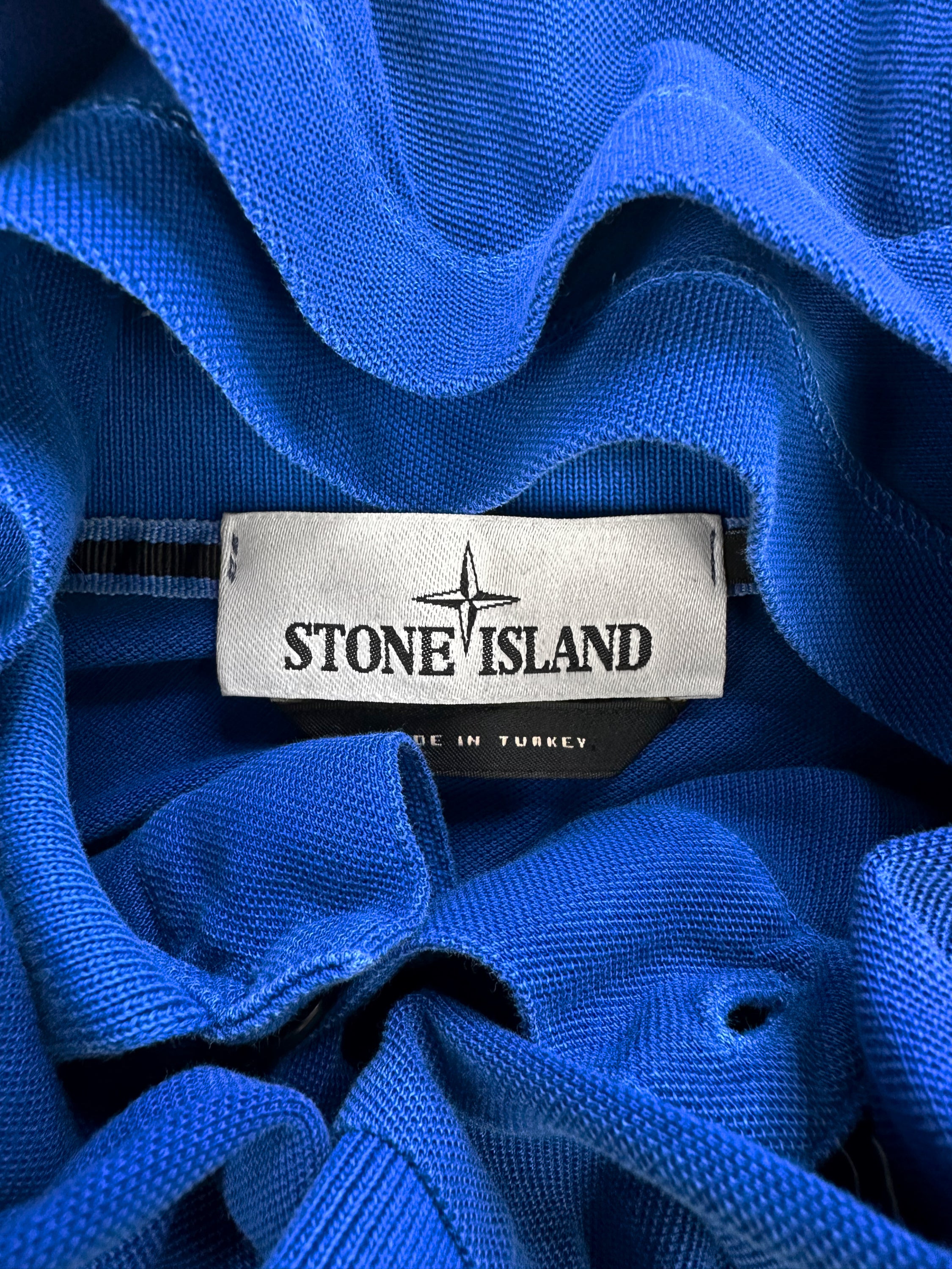 Stone Island Royal Blue Compass Logo Polo