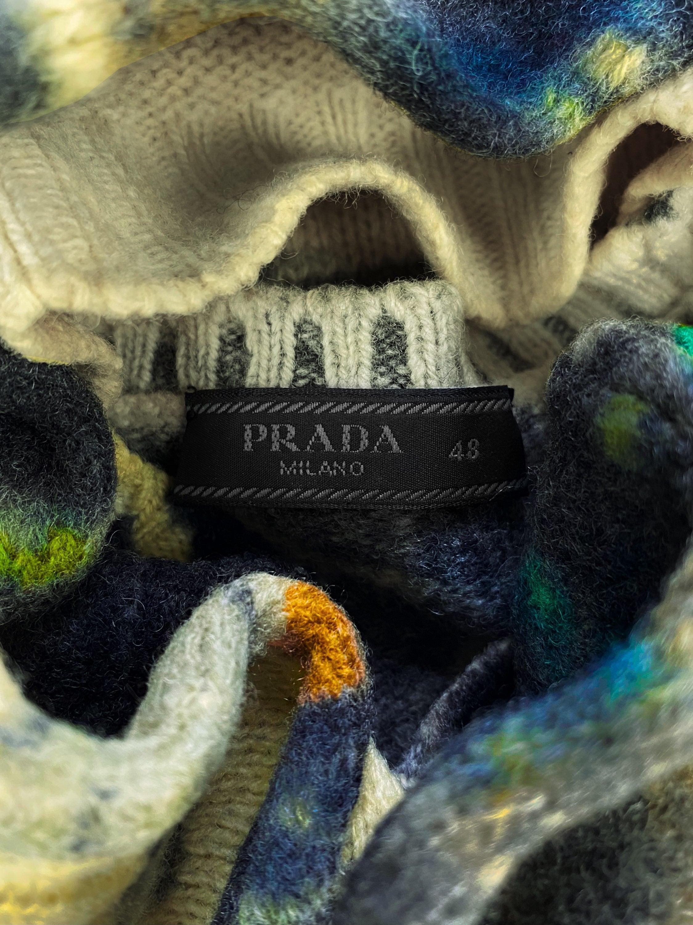 AW17 Prada Shetland ‘Village’ Tonal Wool Knitted Sweater