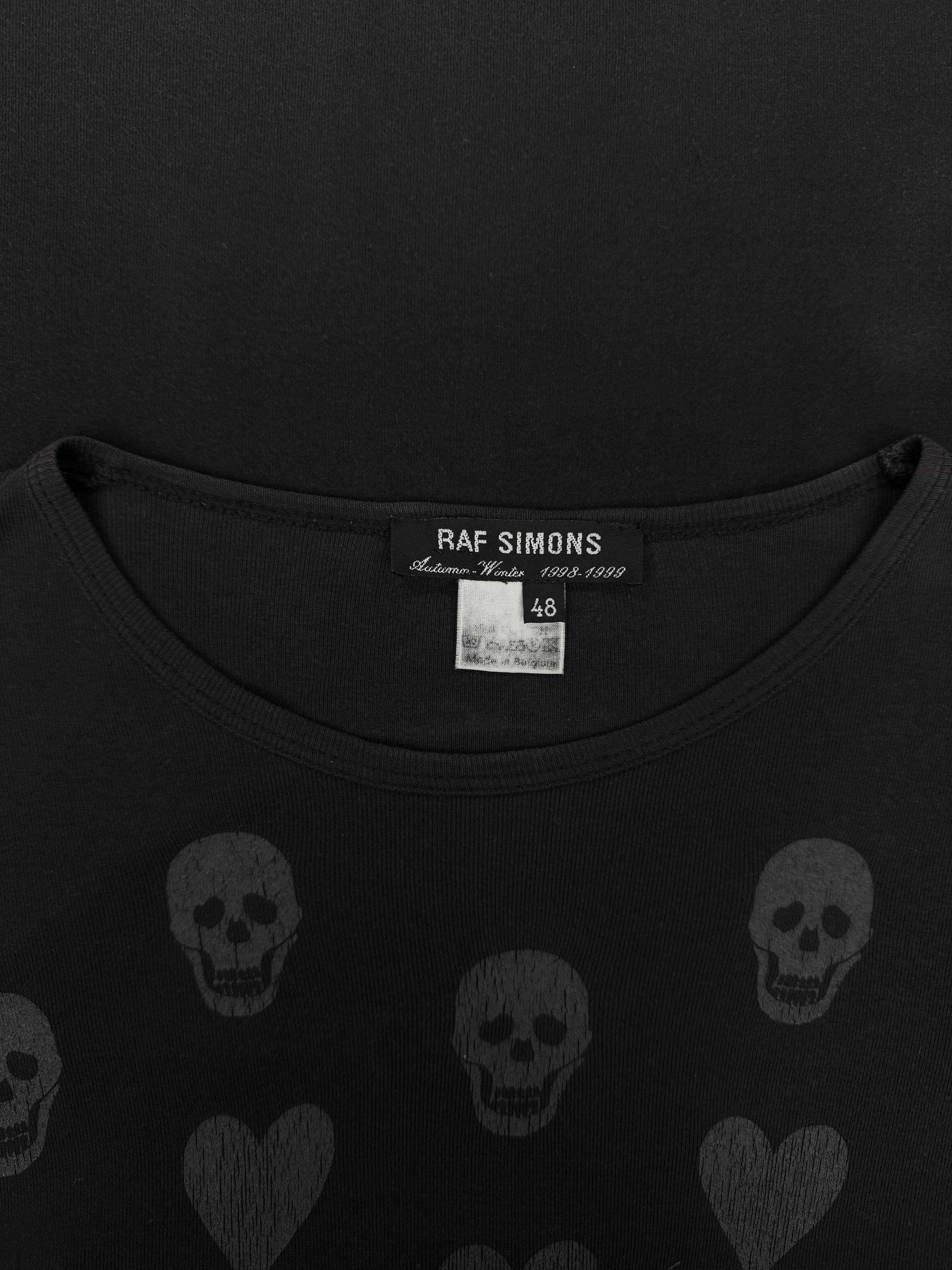 AW98 Raf Simons ‘Radioactivity’ Skull & Heart Ribbed Long Sleeve