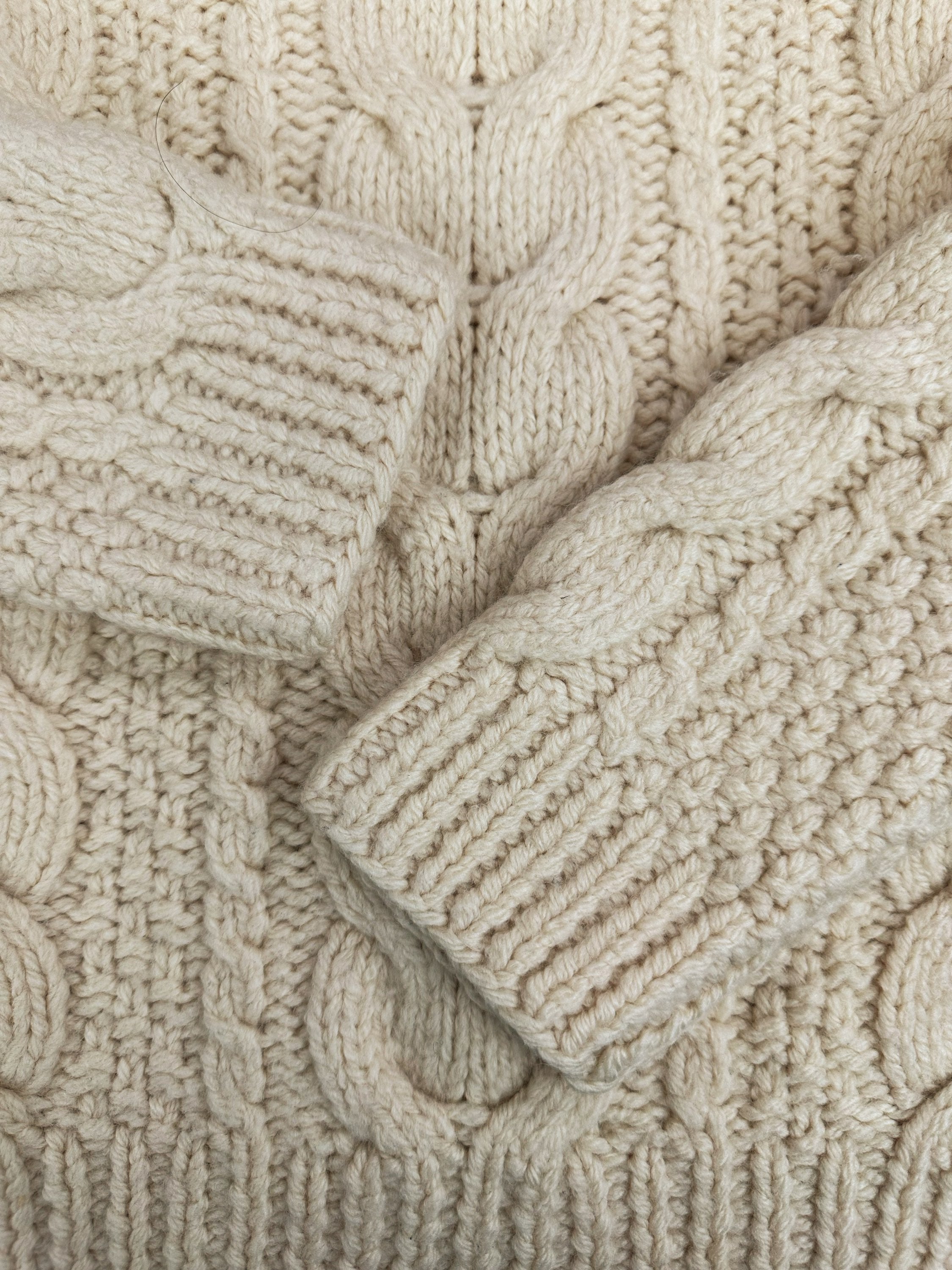 AW12 Maison Margiela ‘Cable’ Knit Beige Turtleneck Sweater