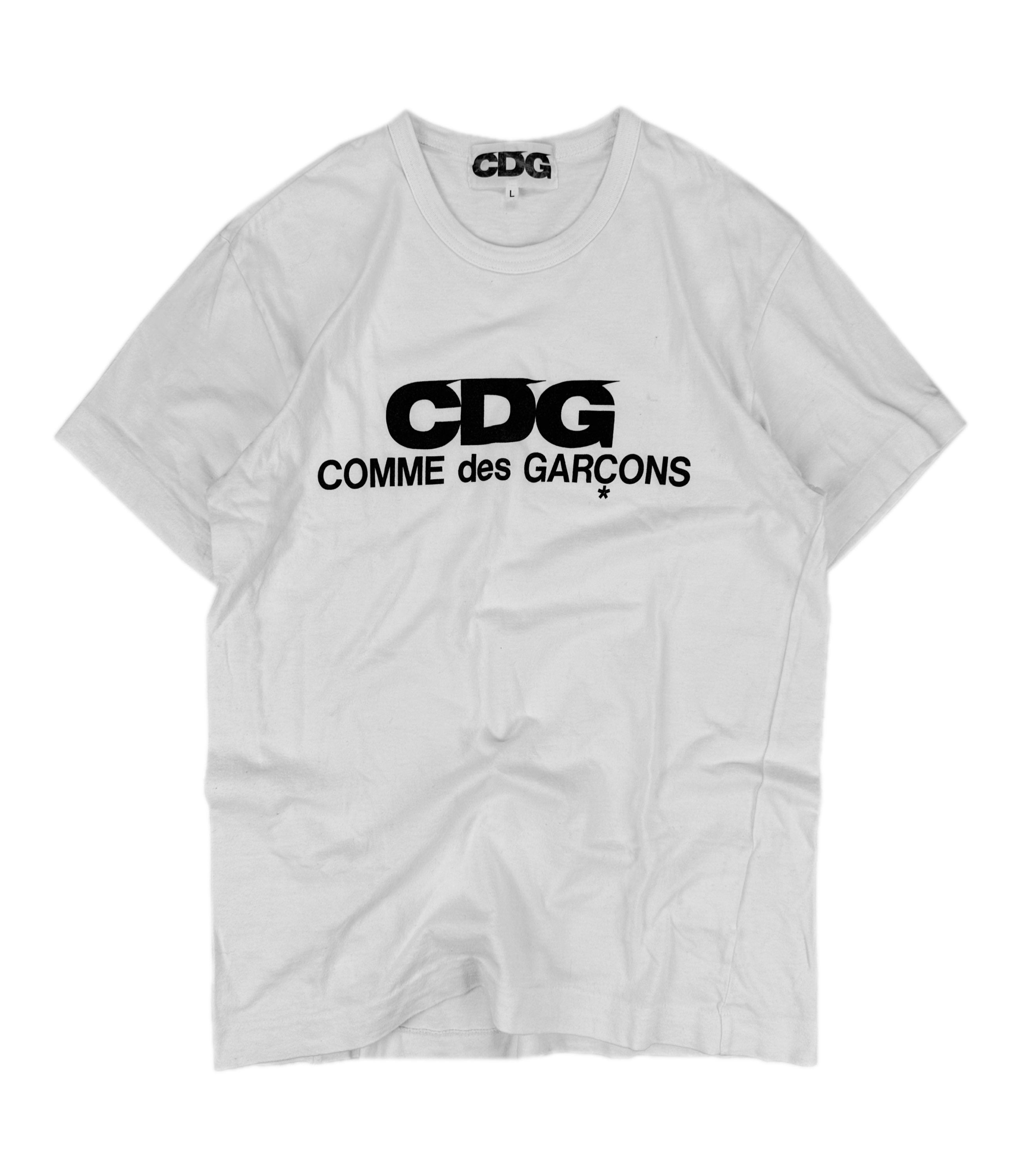 Comme des Garçons ‘CDG’ Logo White Slogan T-Shirt