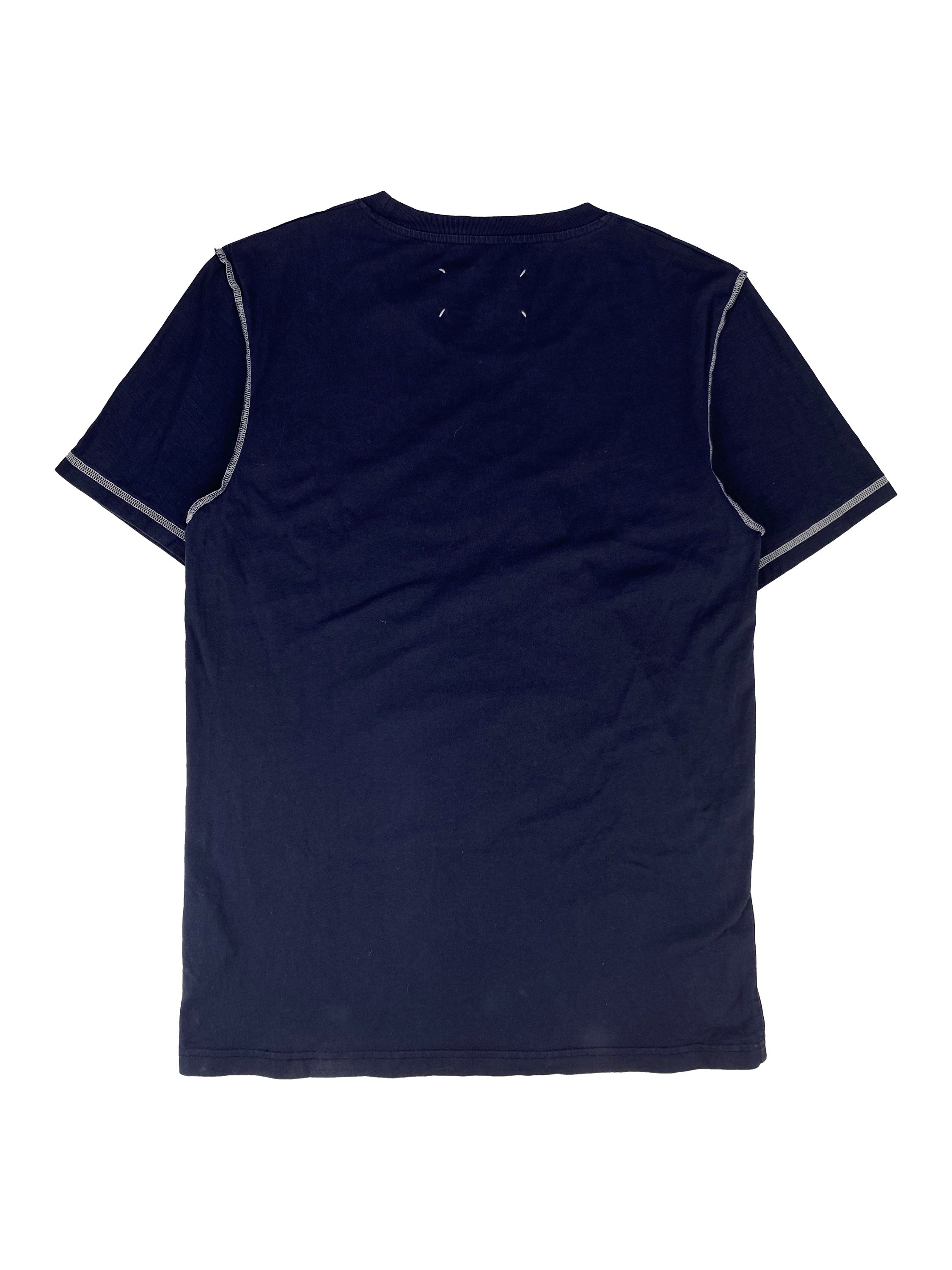 Maison Margiela Navy Blue Contrast Stitch T-Shirt