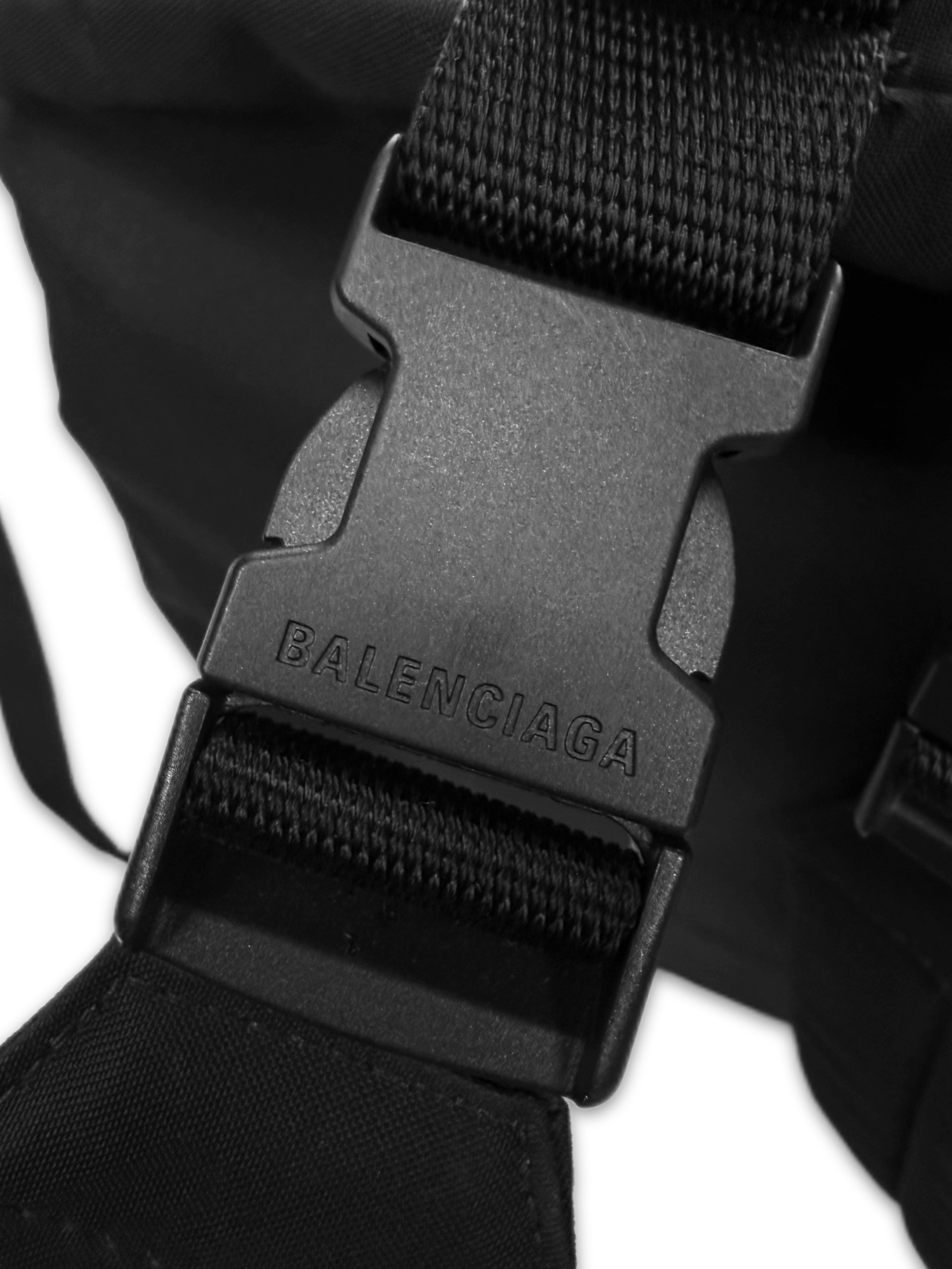Balenciaga ‘Explorer’ Buckle Strap Black Logo Backpack