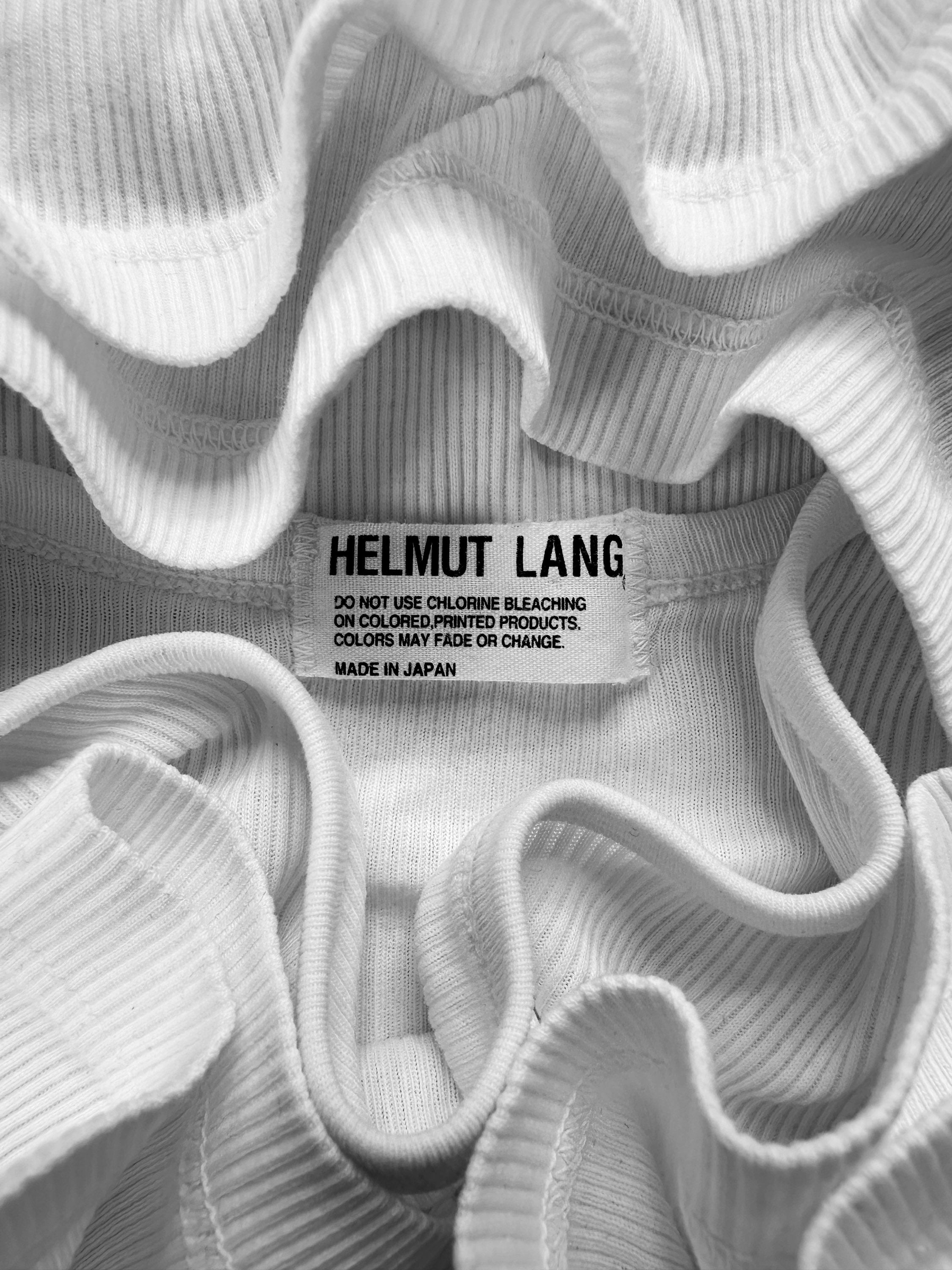 AW98 Helmut Lang White Ribbed Cotton T-Shirt