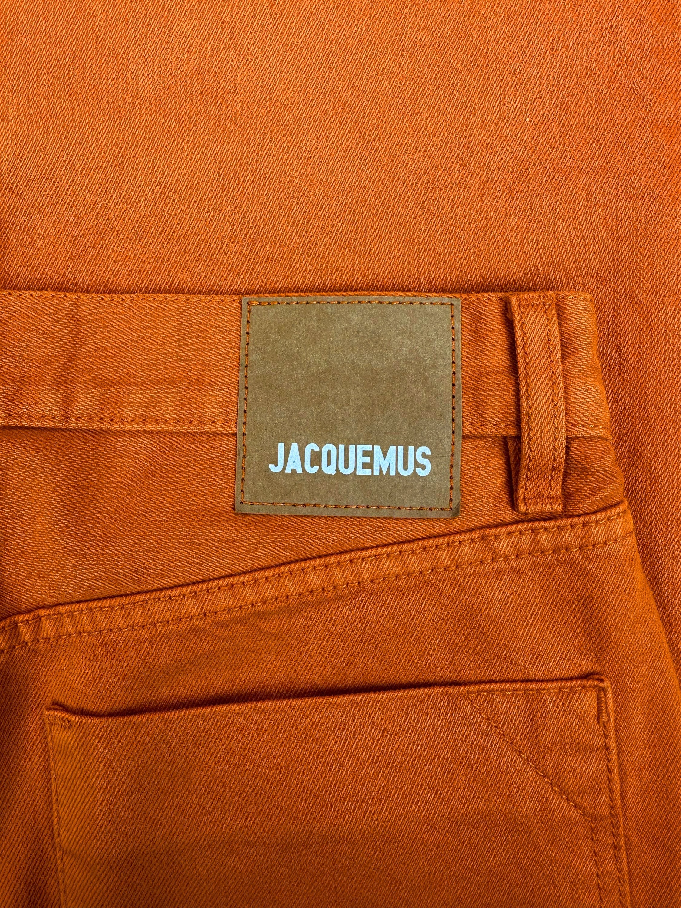 Jacquemus Embroidered ‘J’ Logo Orange Flared Denim