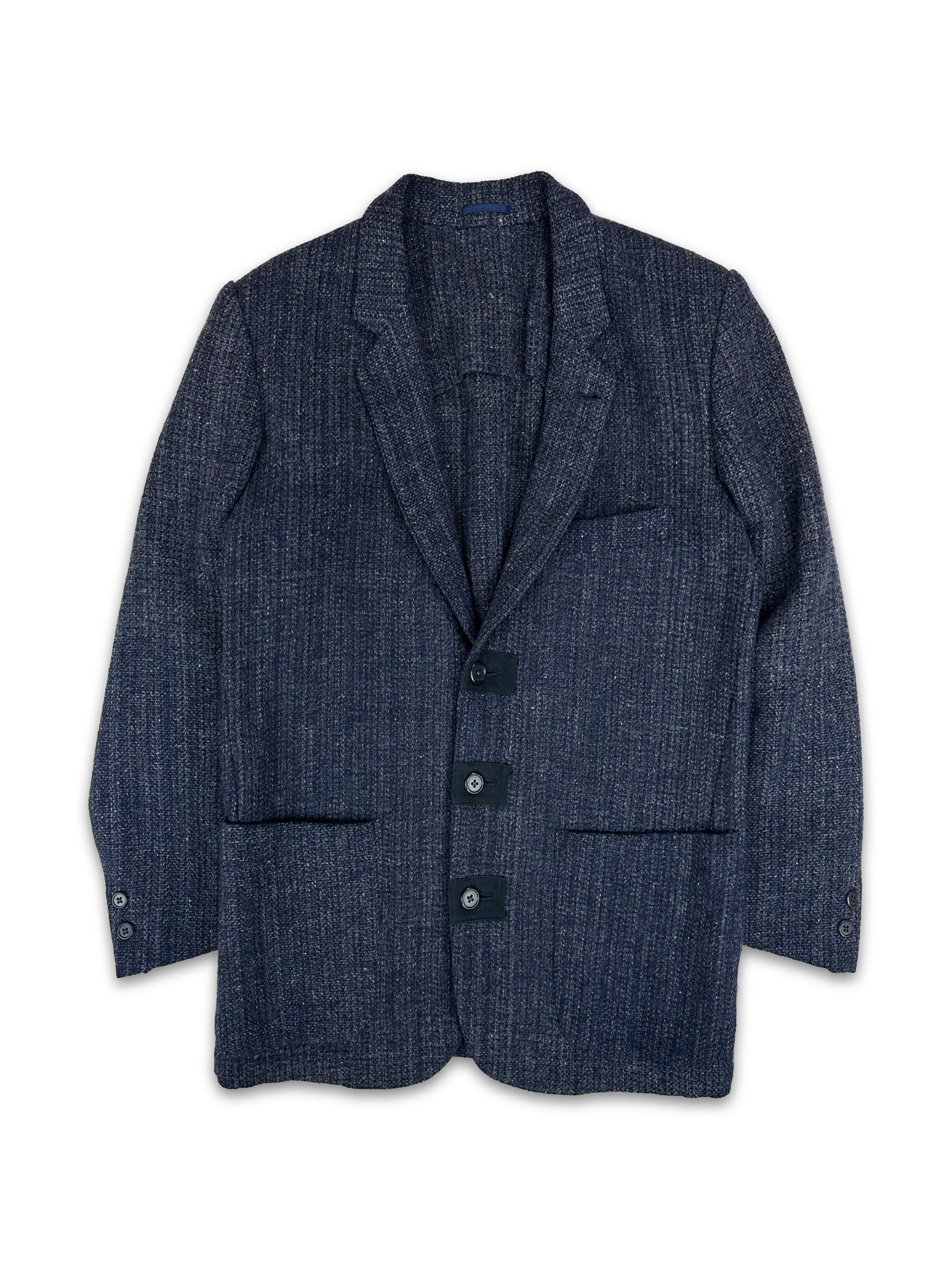 Yohji Yamamoto Y’s Blue Tweed Double Breasted Jacket