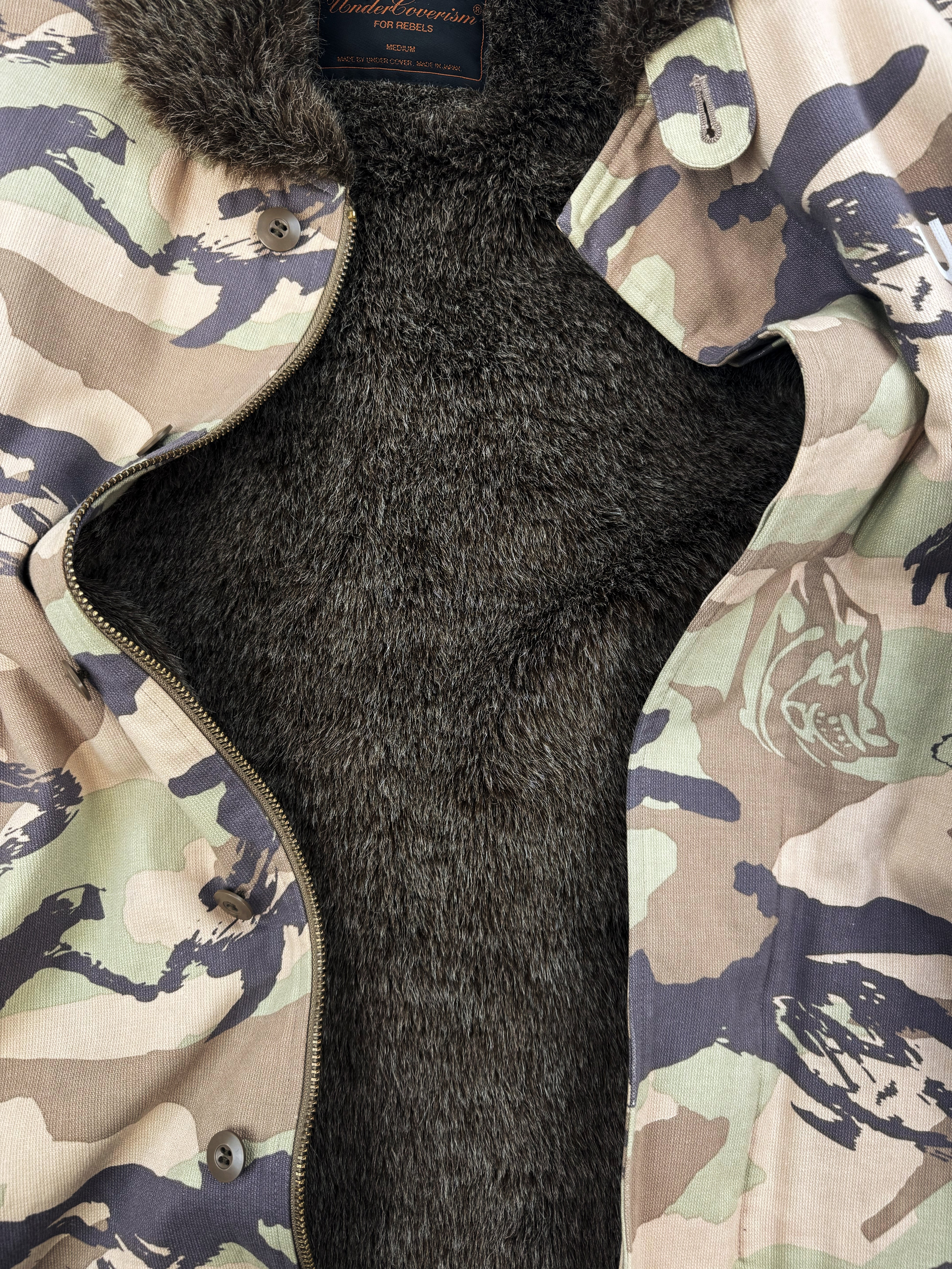 AW03 Undercover Bush / Bin Laden Hybrid Fur Lined Camo U.I.S.M Deck Jacket