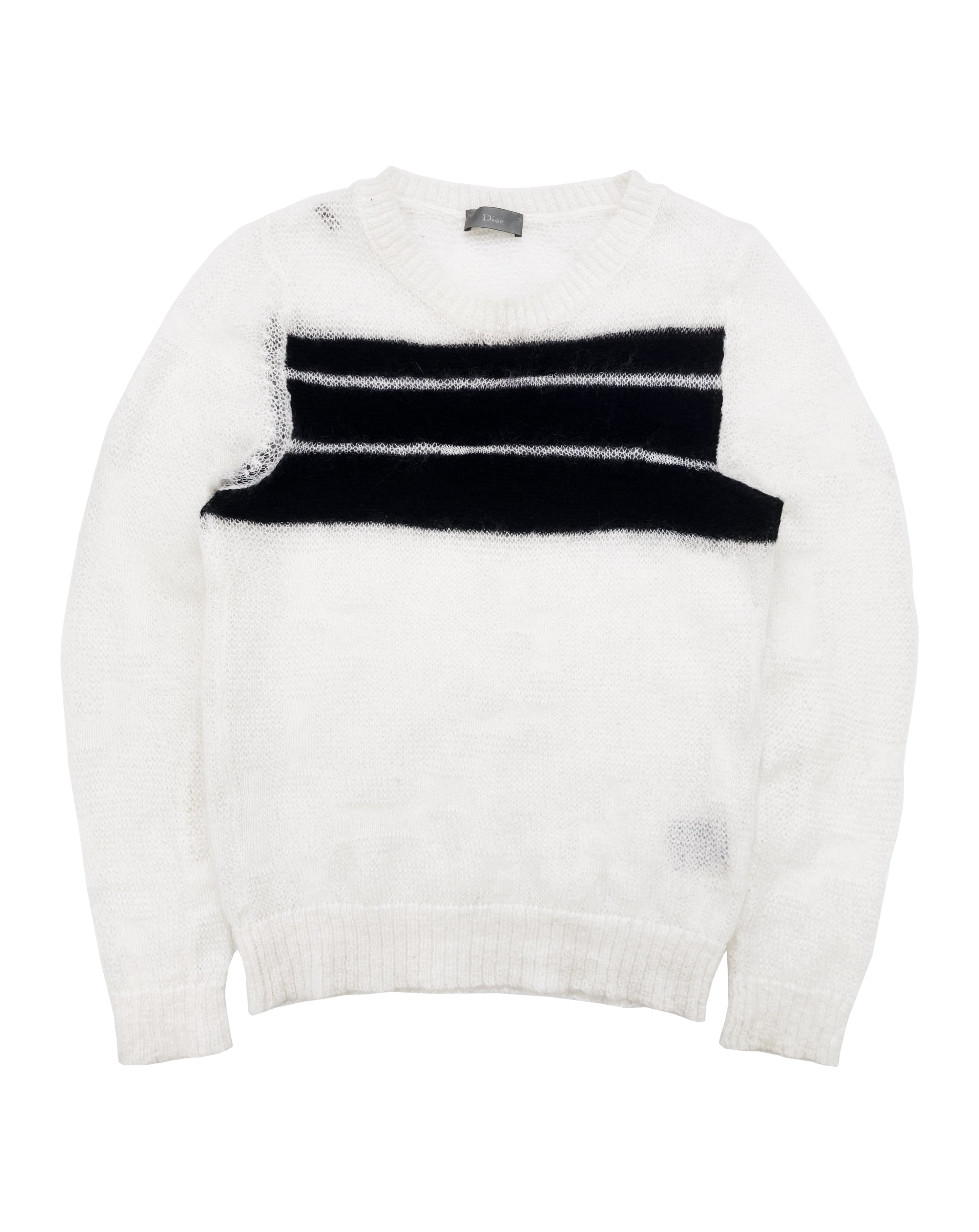 AW07 Dior Homme by Hedi Slimane Striped Low-gauge Mohair Sweater