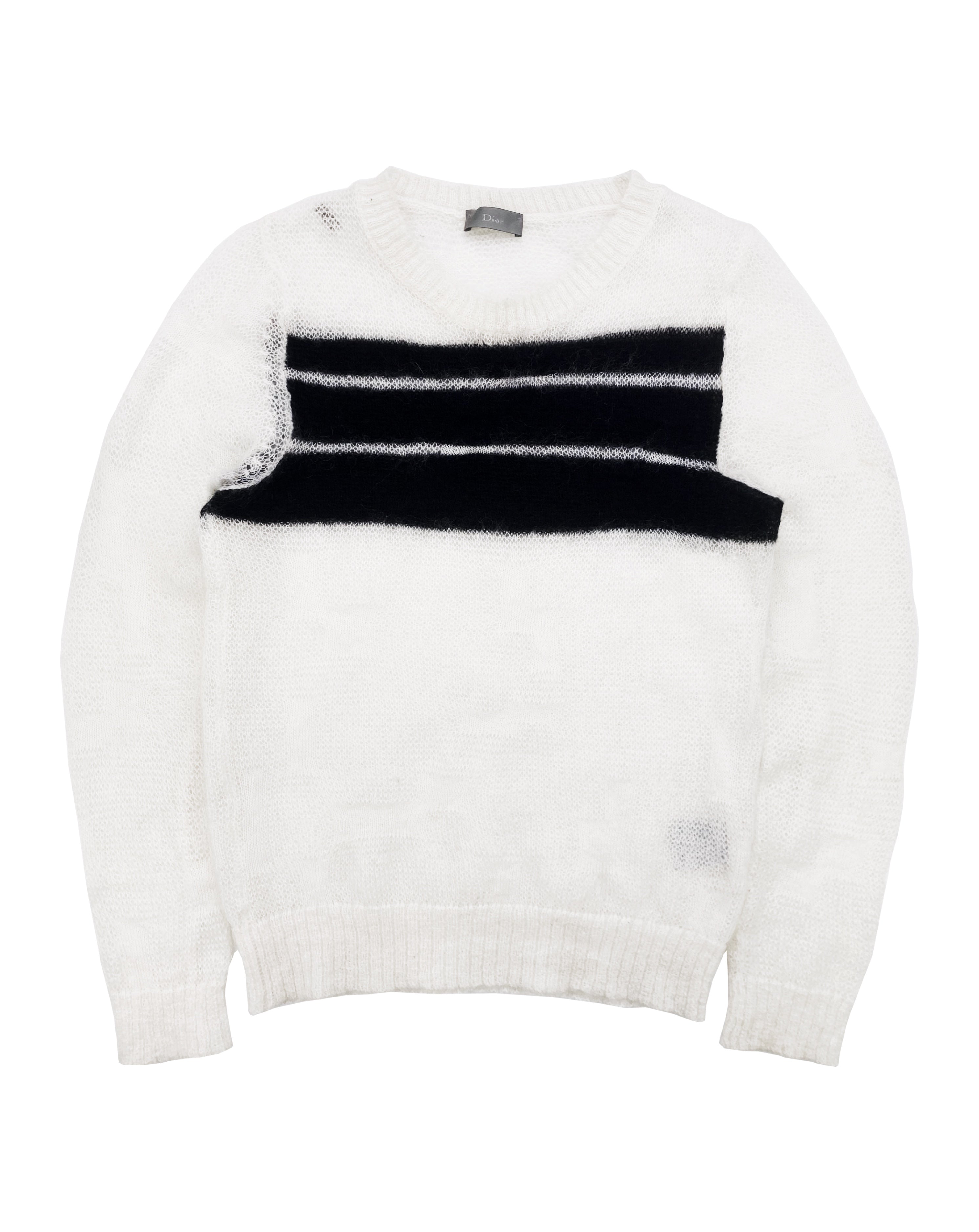 AW07 Dior Homme by Hedi Slimane Striped Low-gauge Mohair Sweater