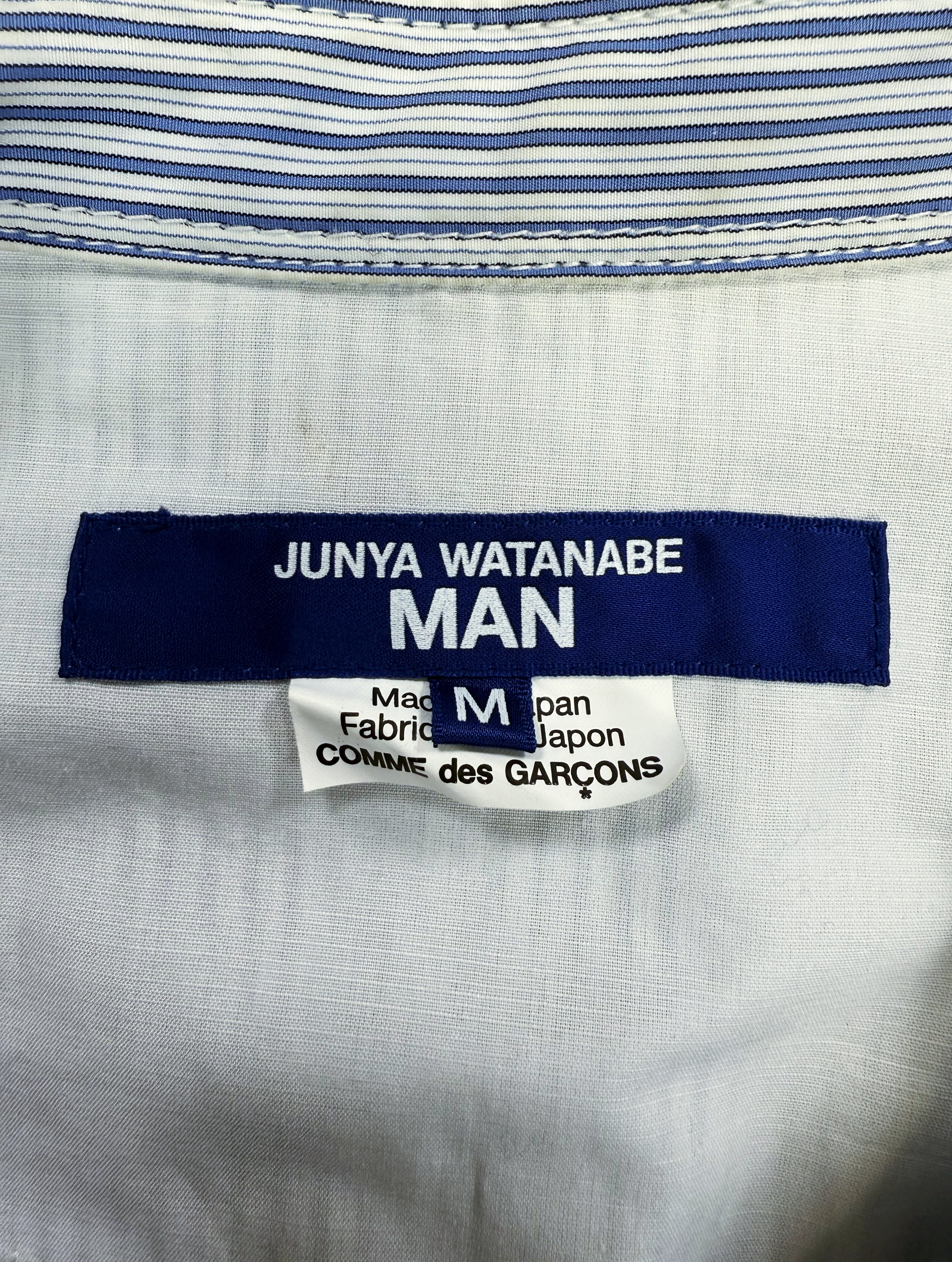 Junya Watanabe Ice Blue Patchwork Button Up Long Sleeve Shirt