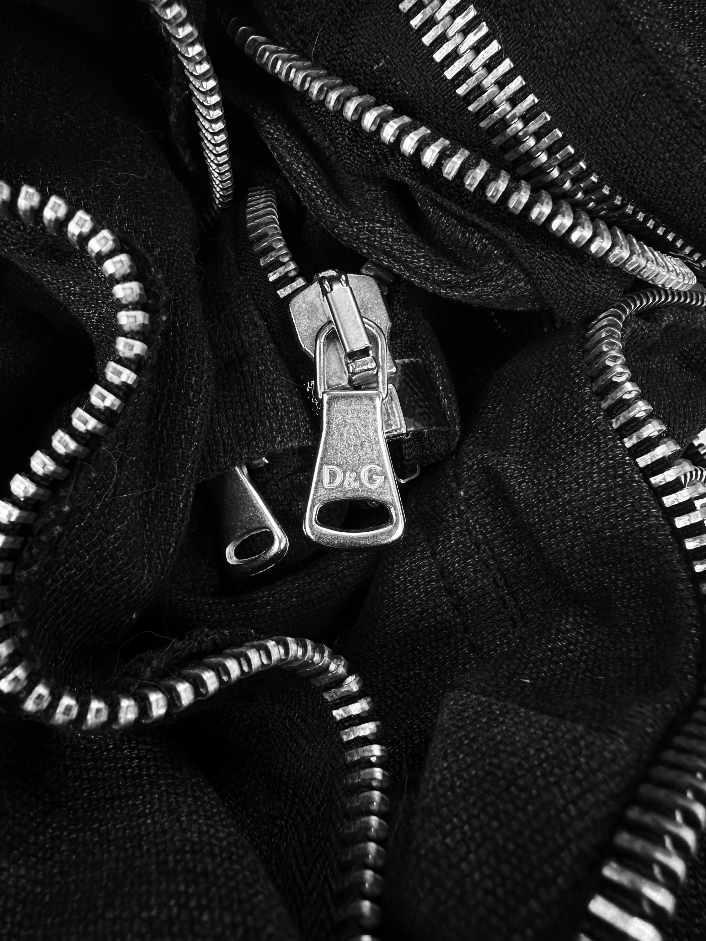 AW03 Dolce & Gabbana ‘Spiral’ Zip Black Tornado Denim