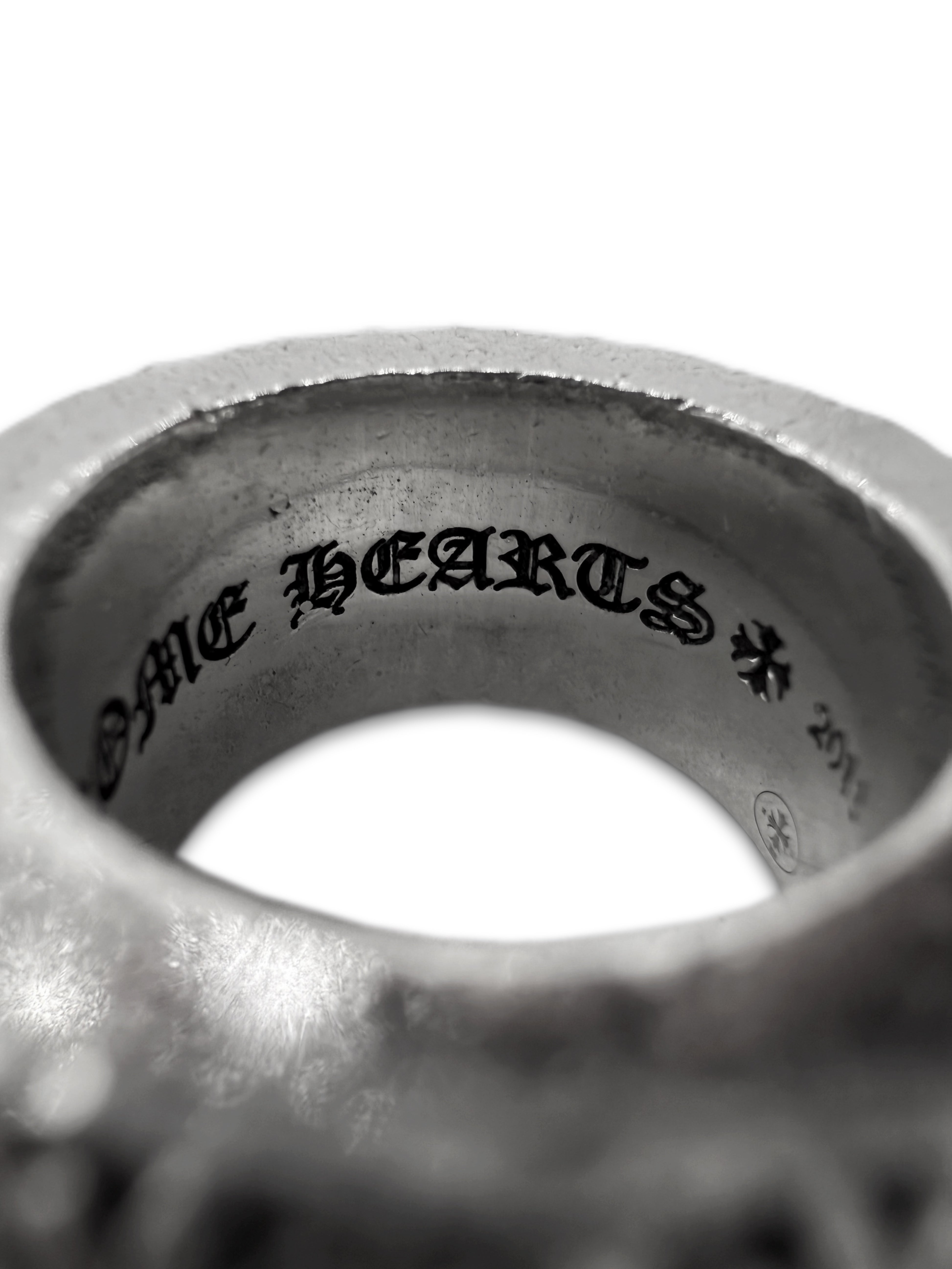 Chrome Hearts Double ‘Pete Punk’ .925 Silver Etched Ring