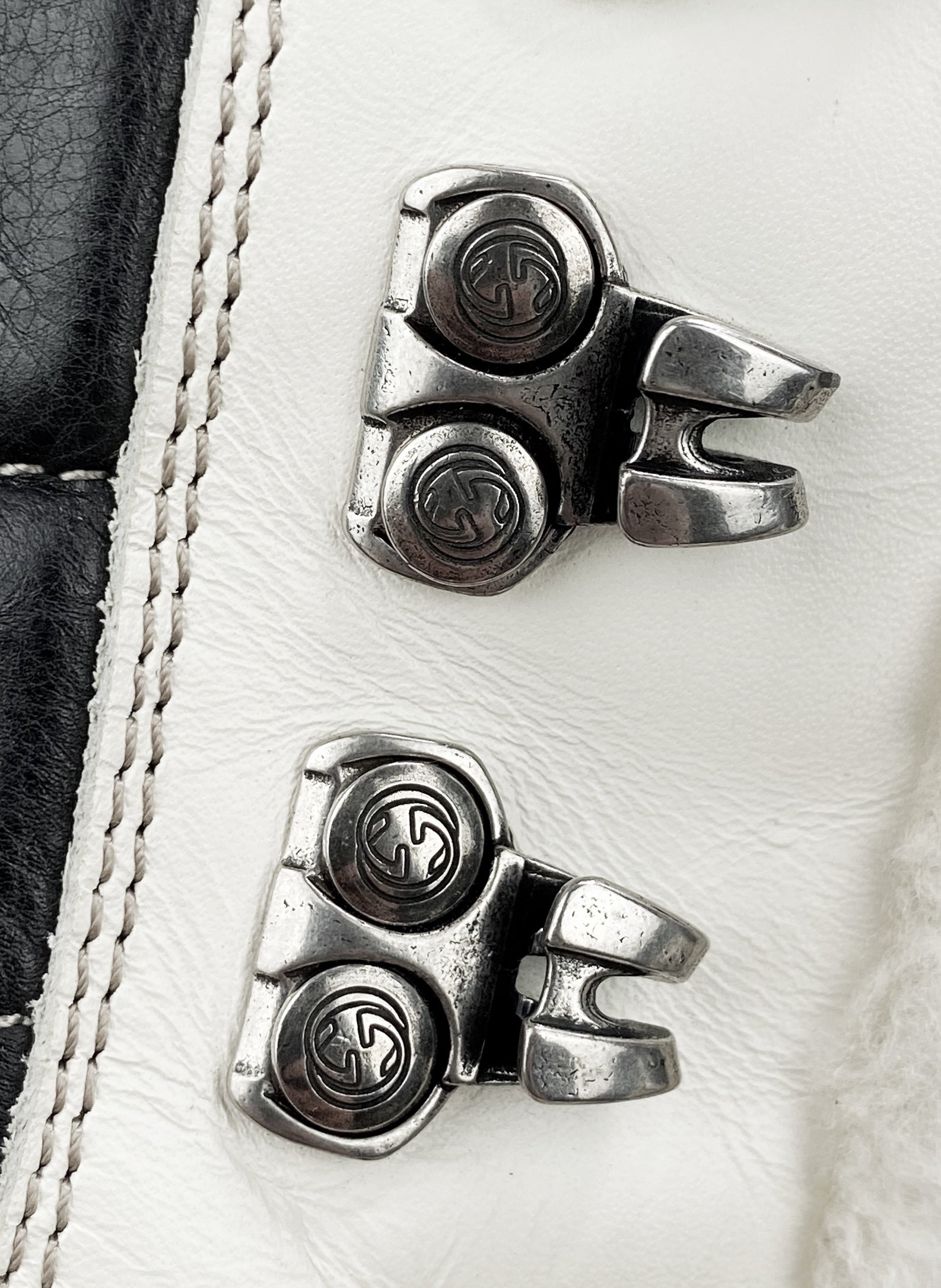 Gucci Leather Shearling Lined Gum Bottom Hooked Boots