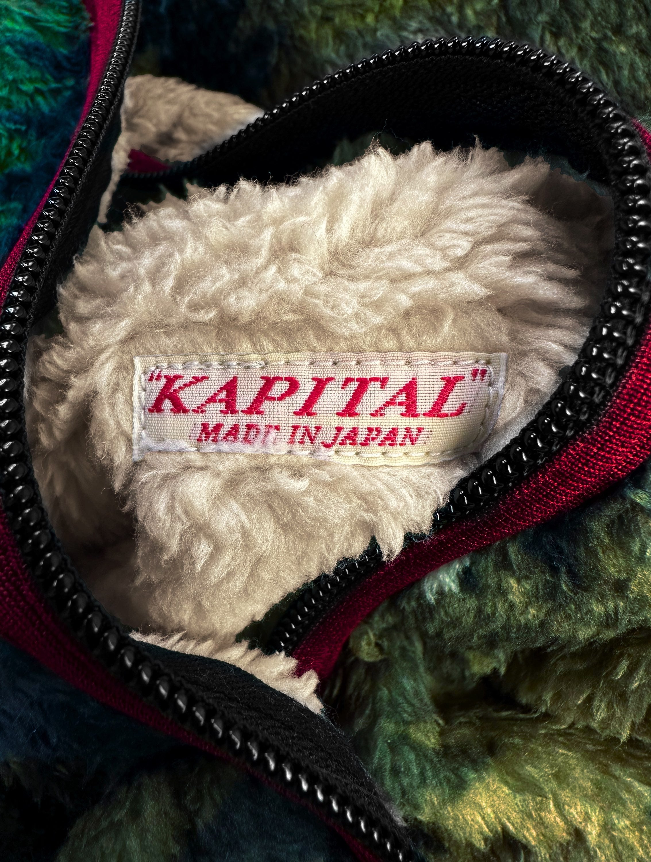 AW22 Kapital ‘Virgen Guadalupe’ Damask Full-zip Fleece Jacket