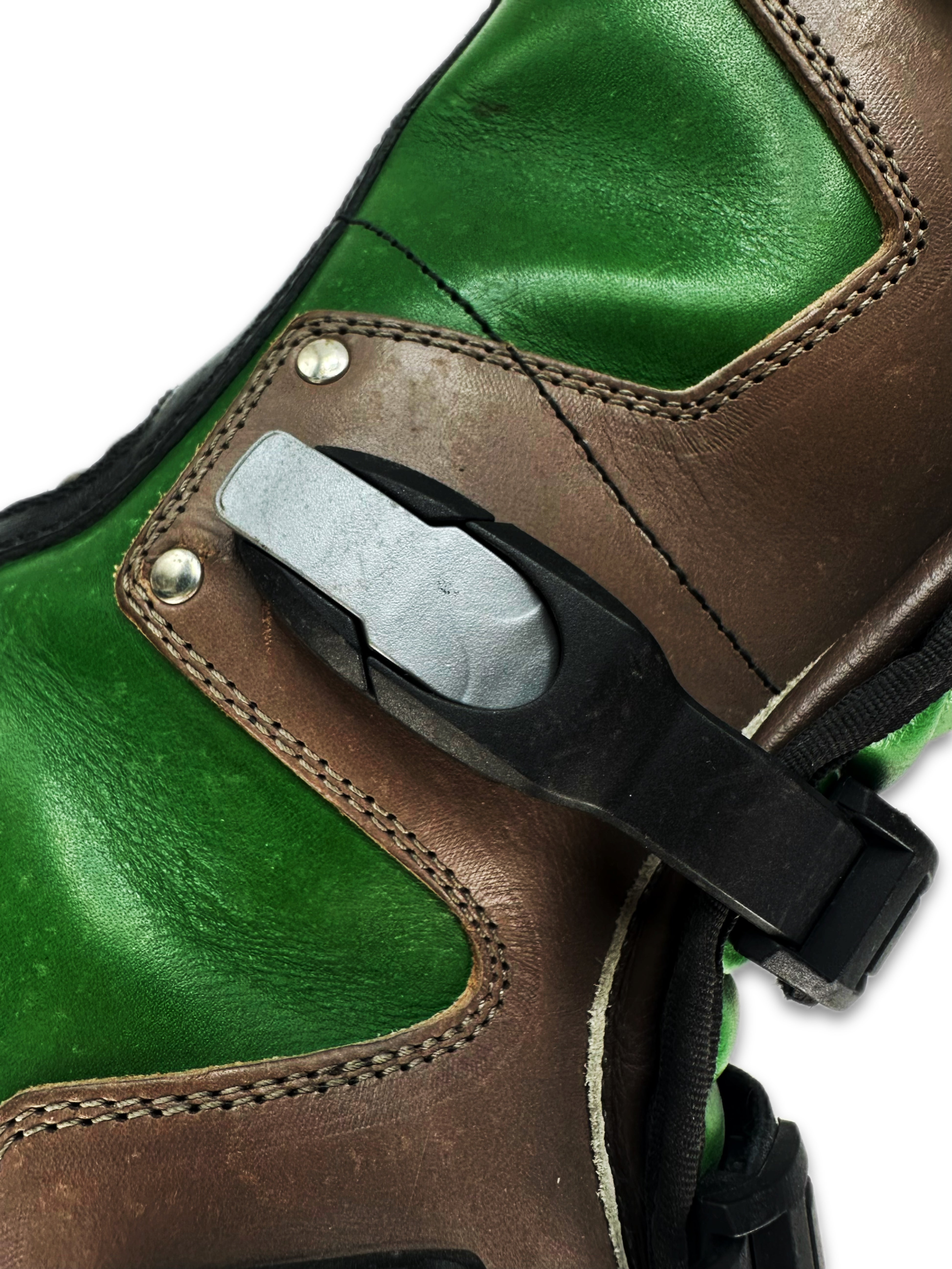 AW17 Balenciaga Green Rider Motorcycle Leather Biker Boots