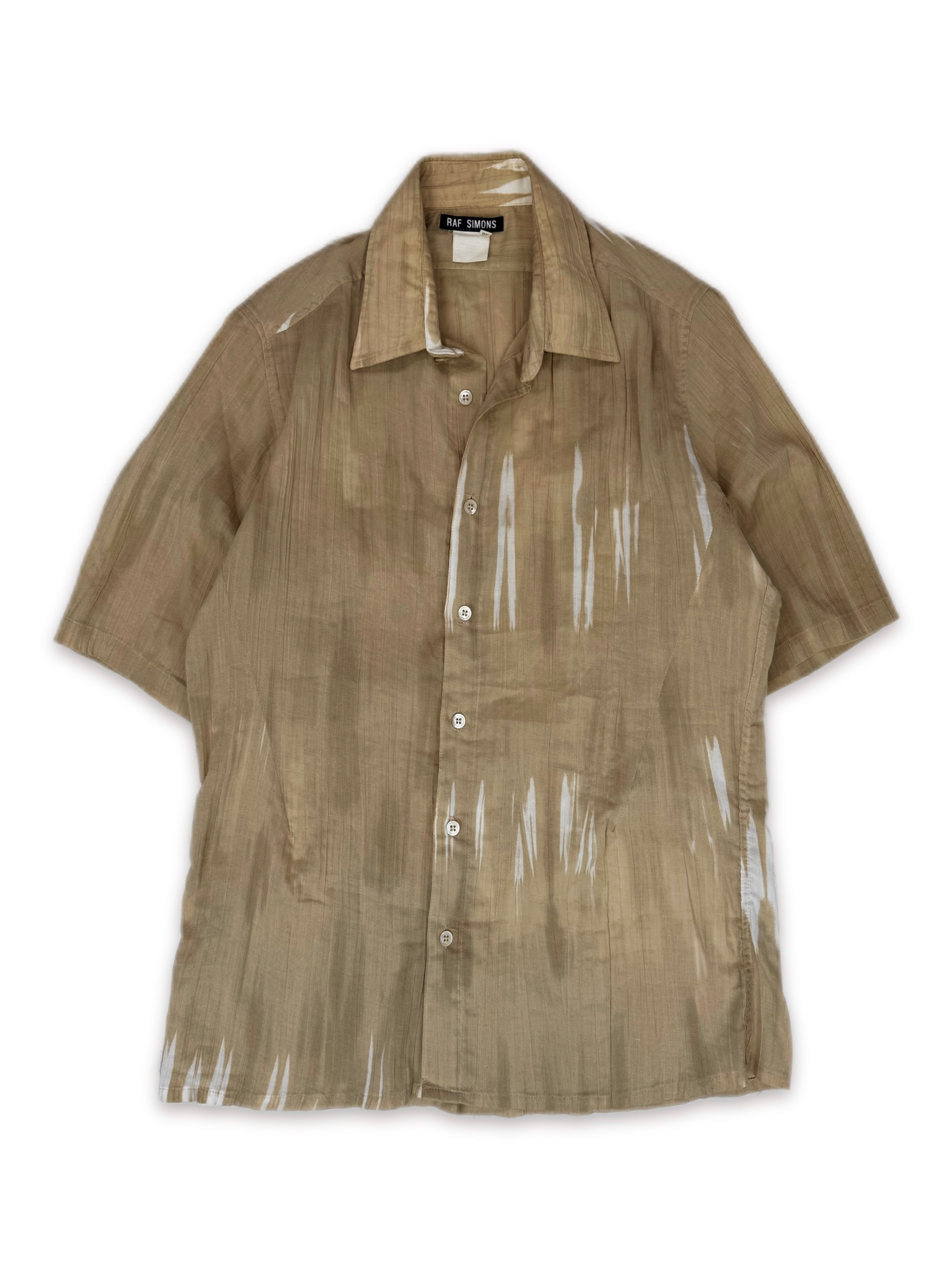 SS98 Raf Simons ‘Black Palms’ Tie Dye Button Up Collared Shirt