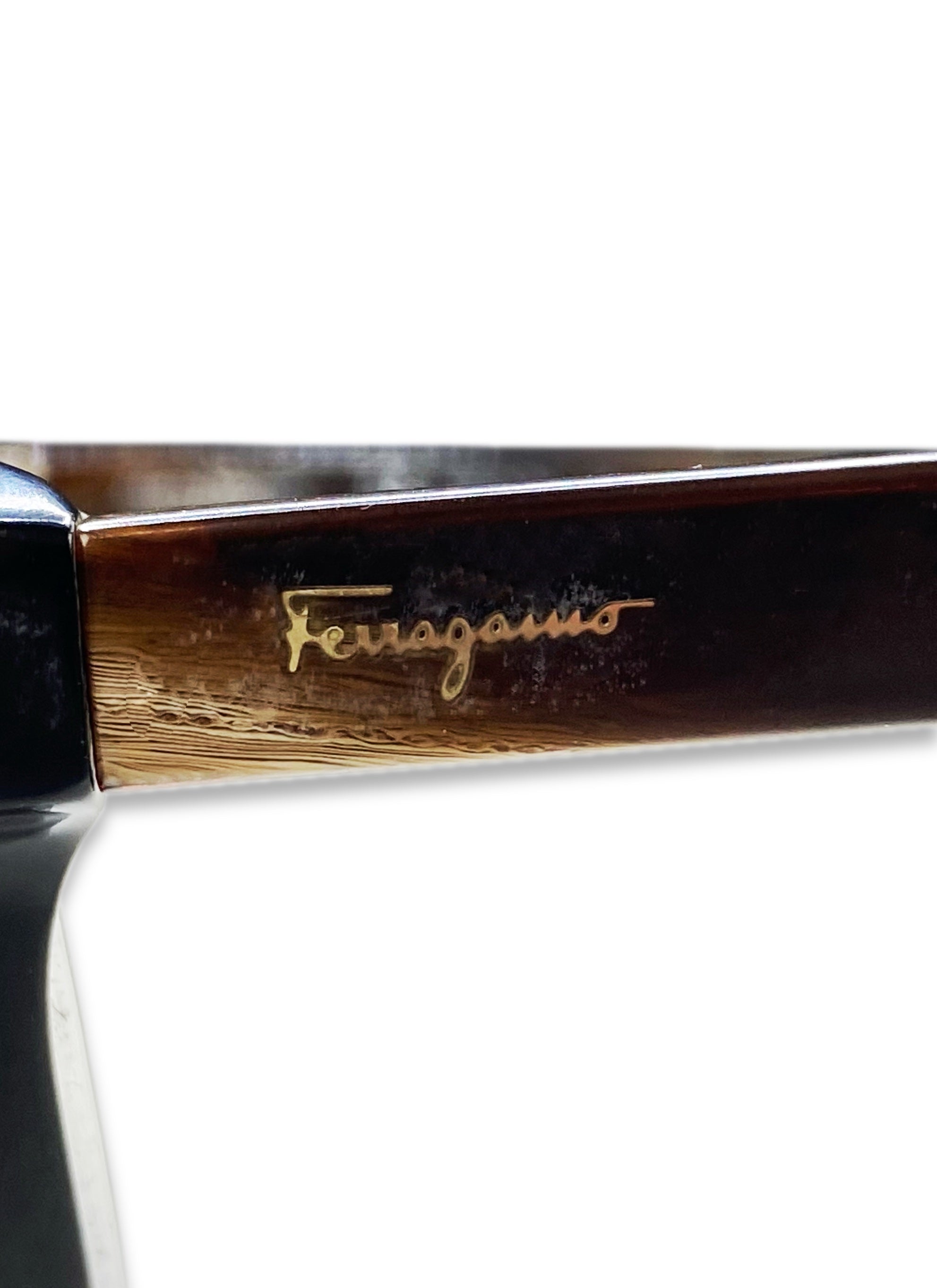 Ferragamo Ombré Boxy Frame Metallic Glasses