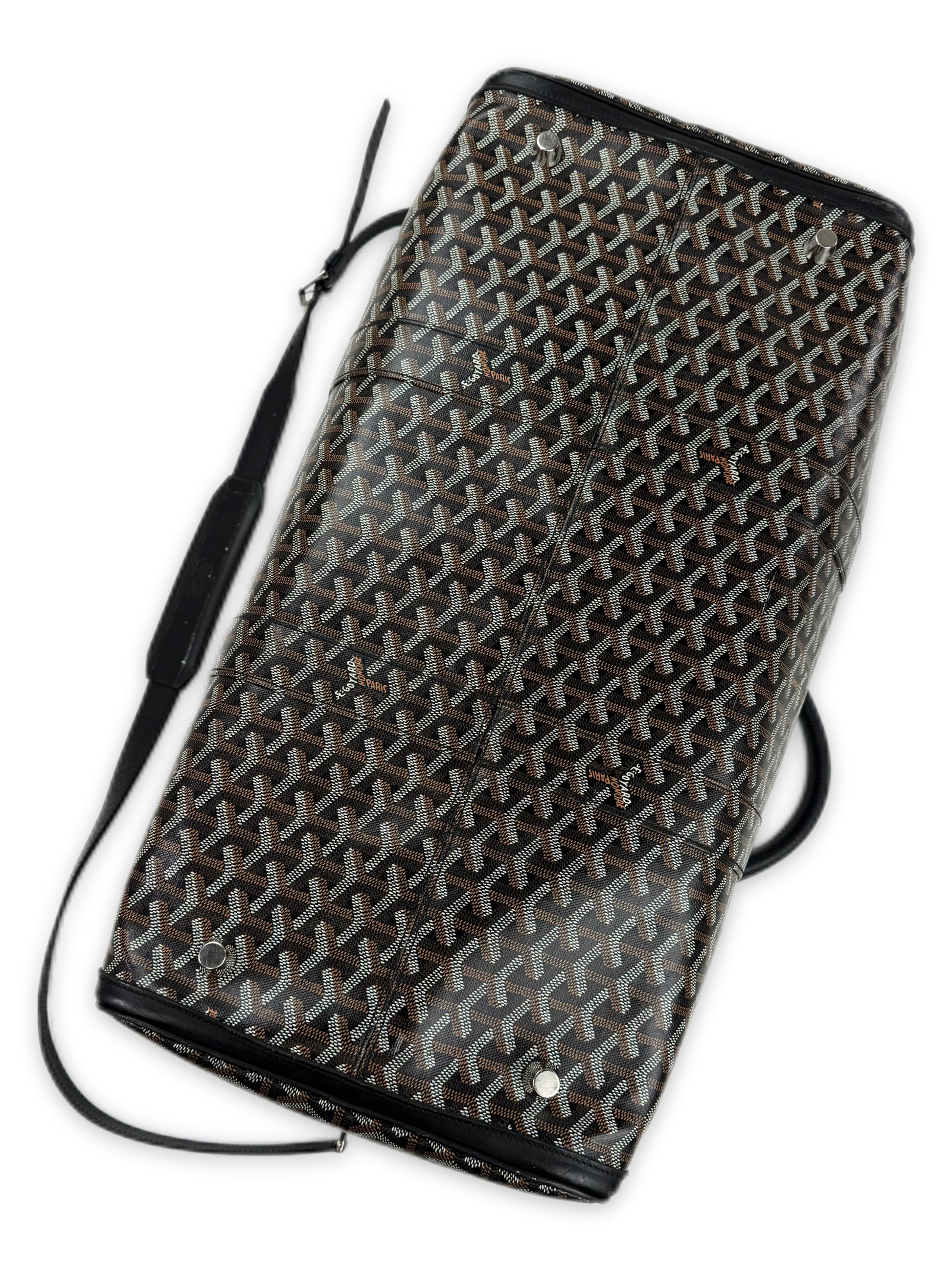 Goyard Croisiere 50 Goyardine Leather Trim Duffle Bag