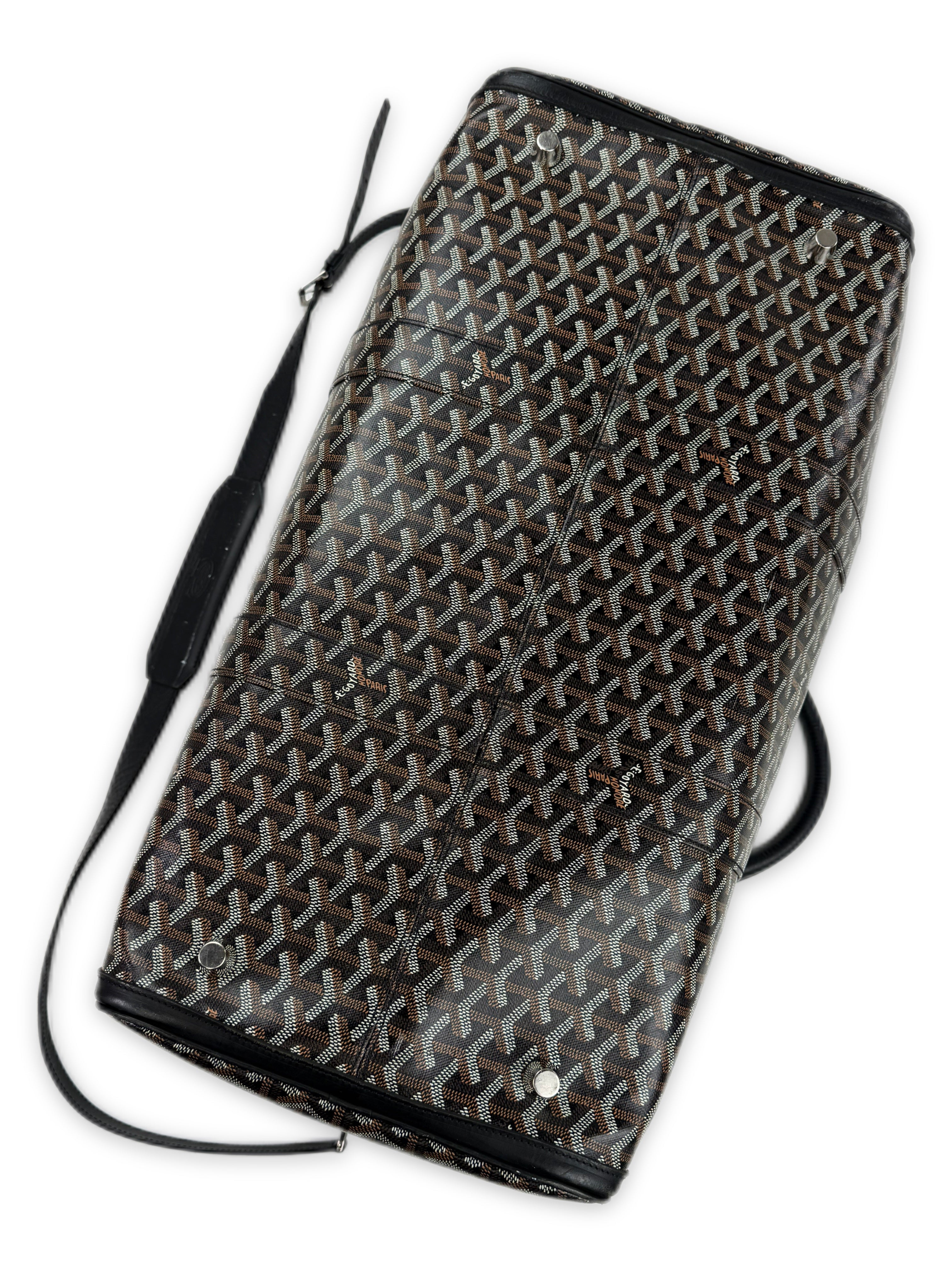 Goyard Croisiere 50 Goyardine Leather Trim Duffle Bag