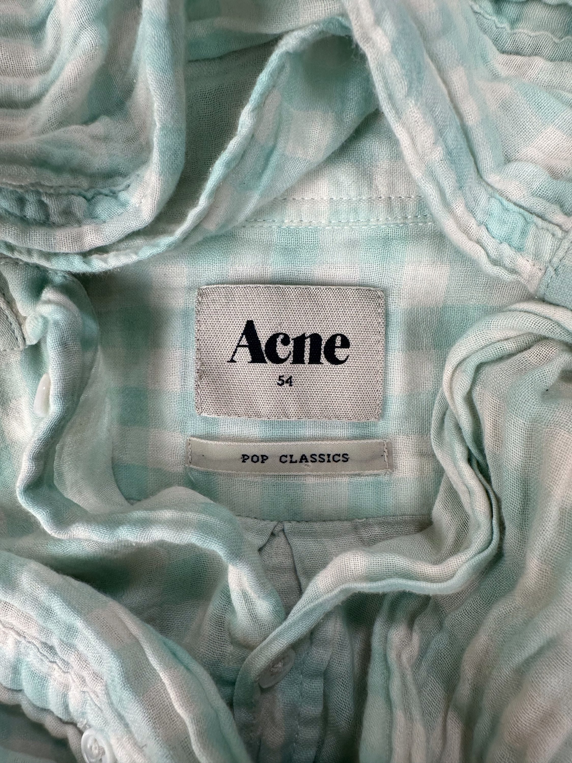 Acne Studios Checkered Light Weight Collared Long Sleeve Flannel