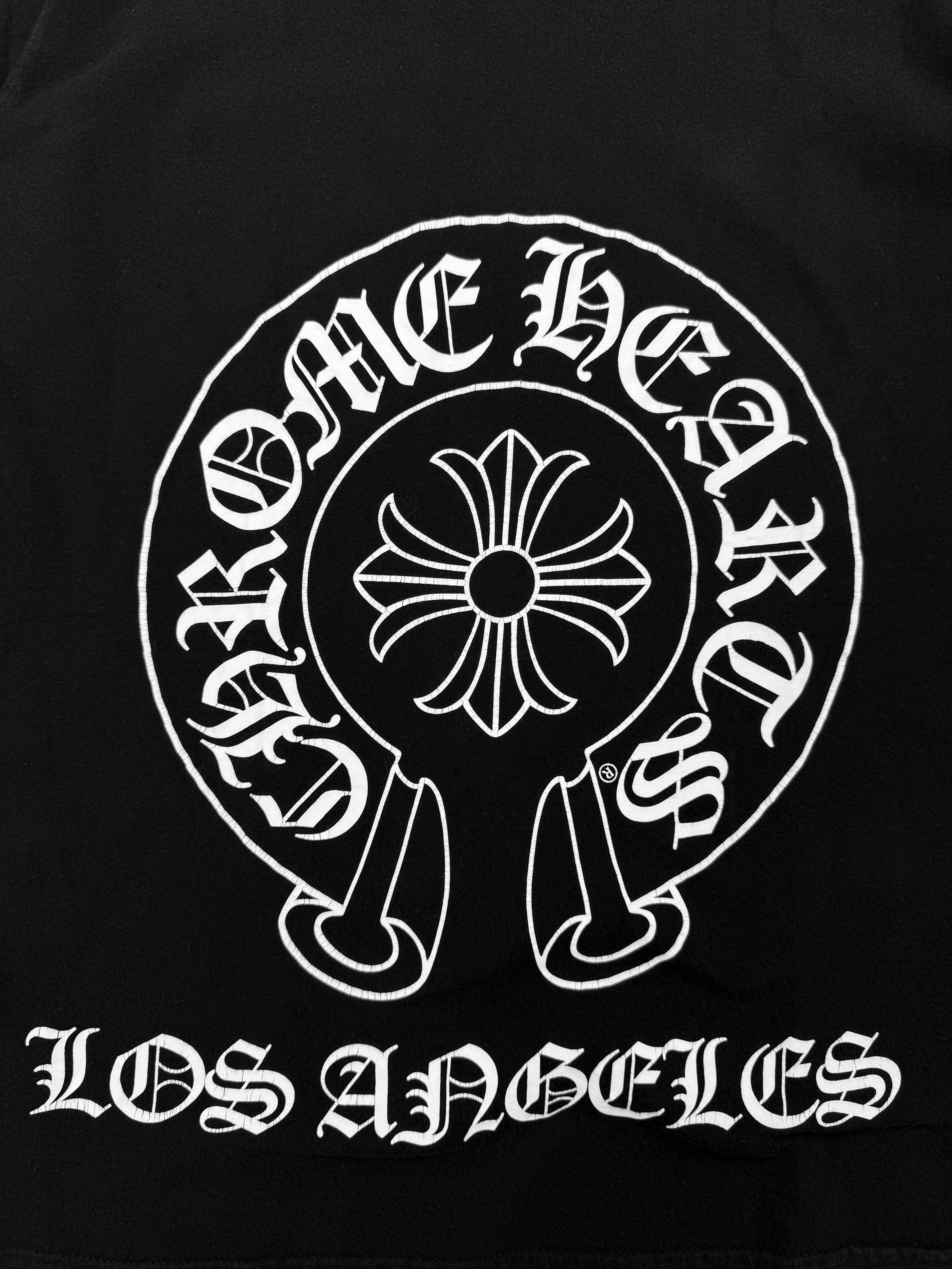 Chrome Hearts Los Angeles Exclusive Horseshoe Logo Black Faded T-Shirt