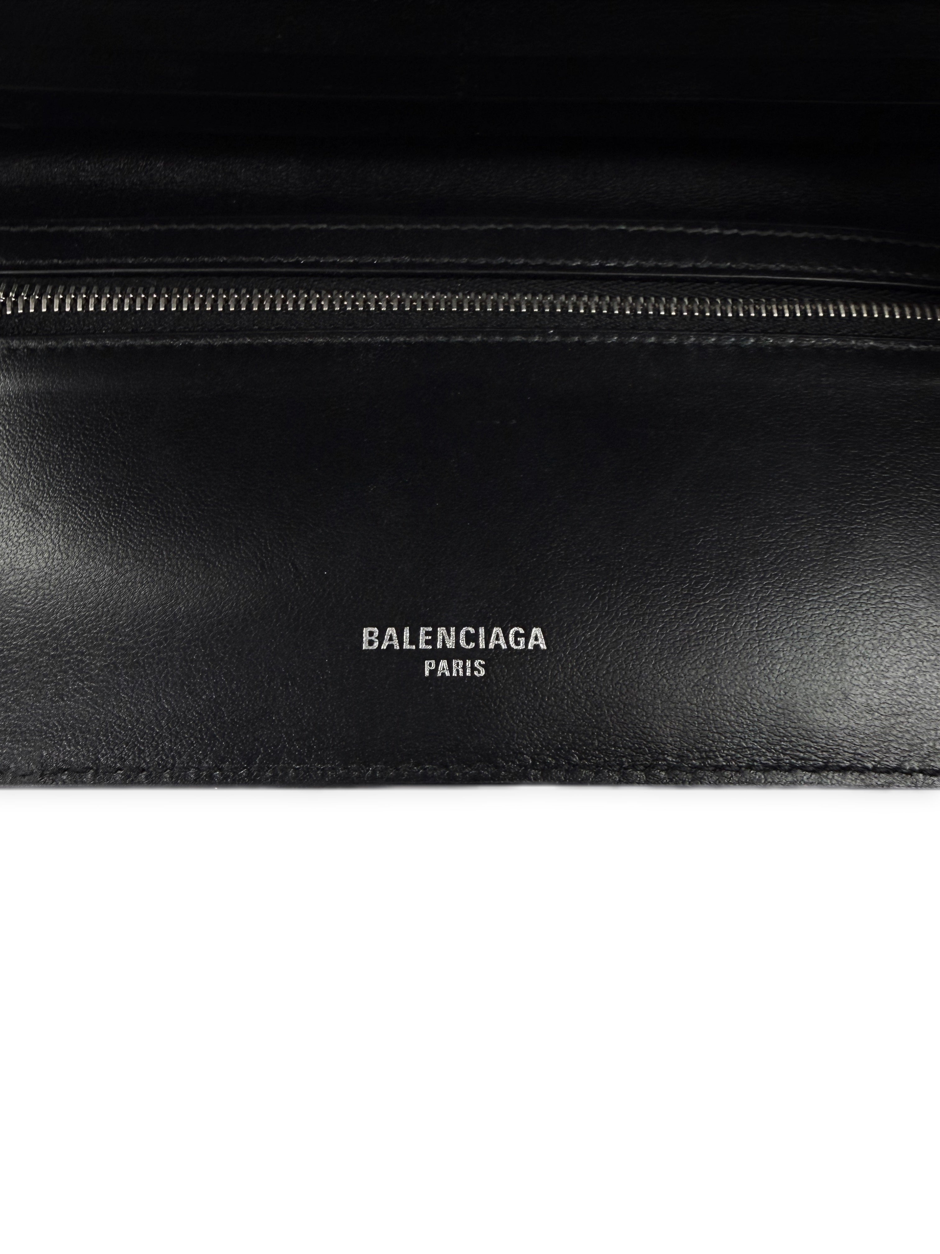 SS24 Balenciaga Leather Trompe L’Oeil Passport Long Wallet